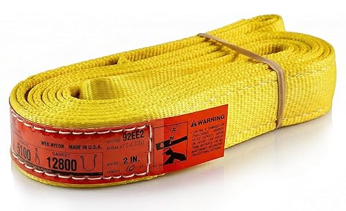 Miniatura 10 de DD Sling (Hecho en EE. UU.). 2 pulgadas de ancho X (longitudes de 4' a 20') en el listado! Eslingas de nylon de 2 capas con ojo torcido, de ojo a