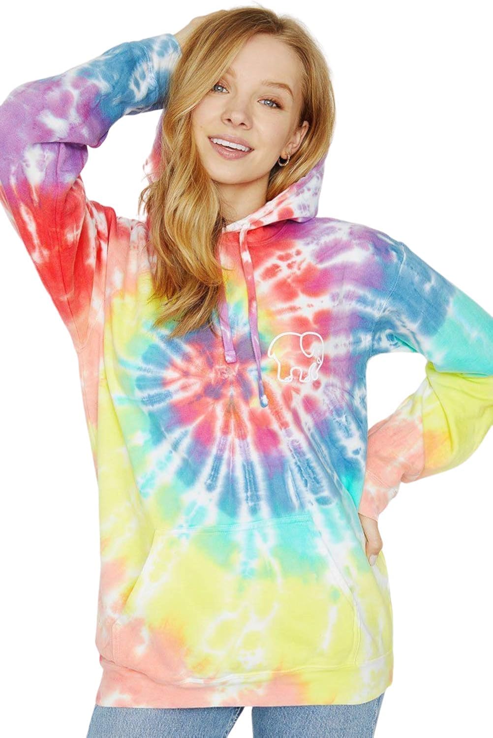 Ivory ella tie dye hoodie amazon Clearance