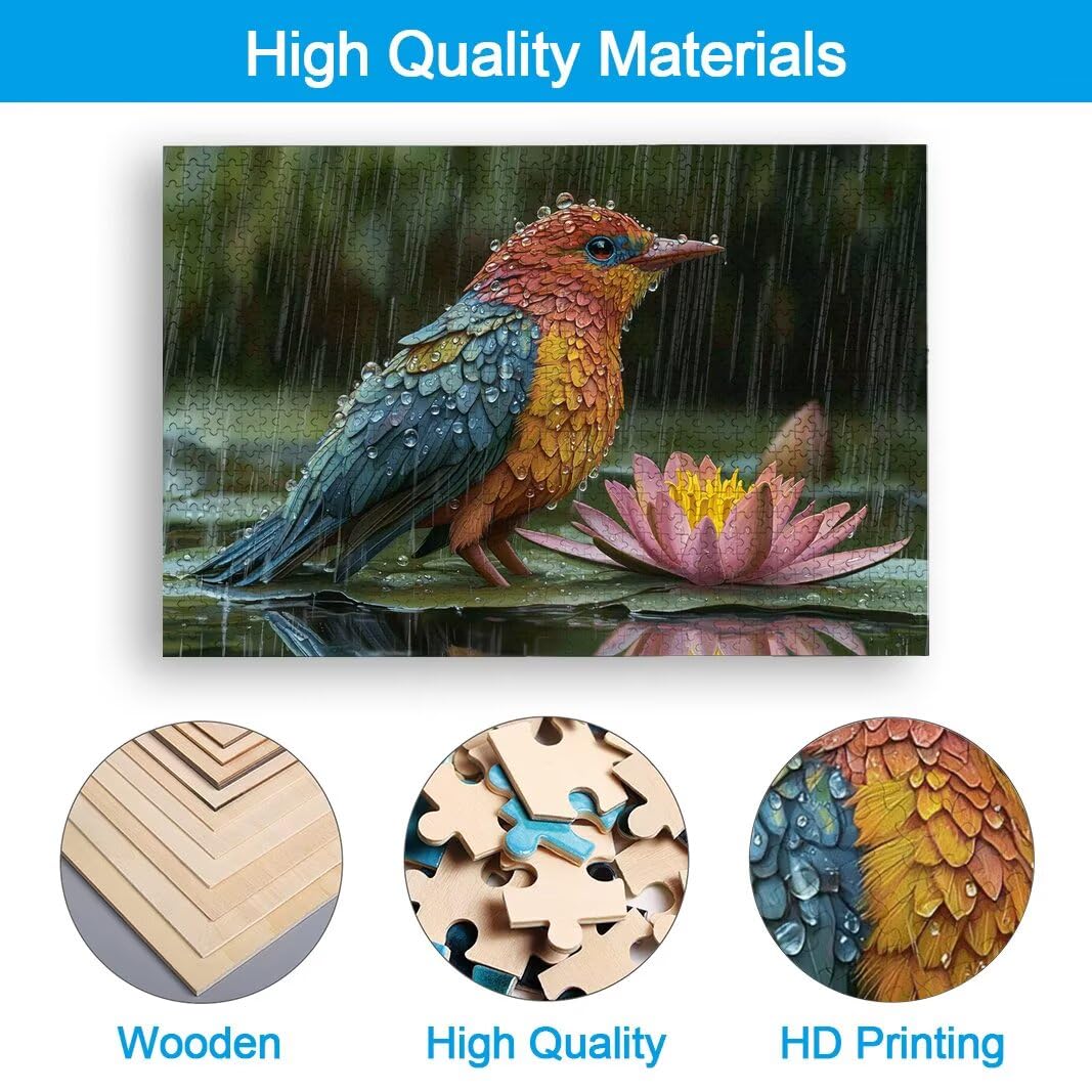 Puzzle 1500 Piezas, Puzzle Pájaro de Madera para Adultos, Regalos -2620