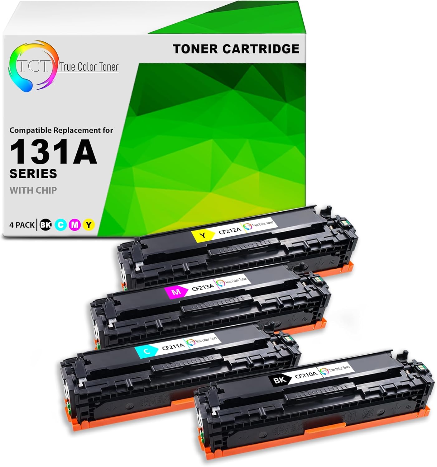 TCT 131A Toner Cartridge 4 Pack - Premium Compatible Replacement for HP 131A CF210A CF211A CF212A CF213A Works with HP LaserJet Pro 200 Color M251NW, MFP M276N Printers (Black Cyan Magenta Yellow)
