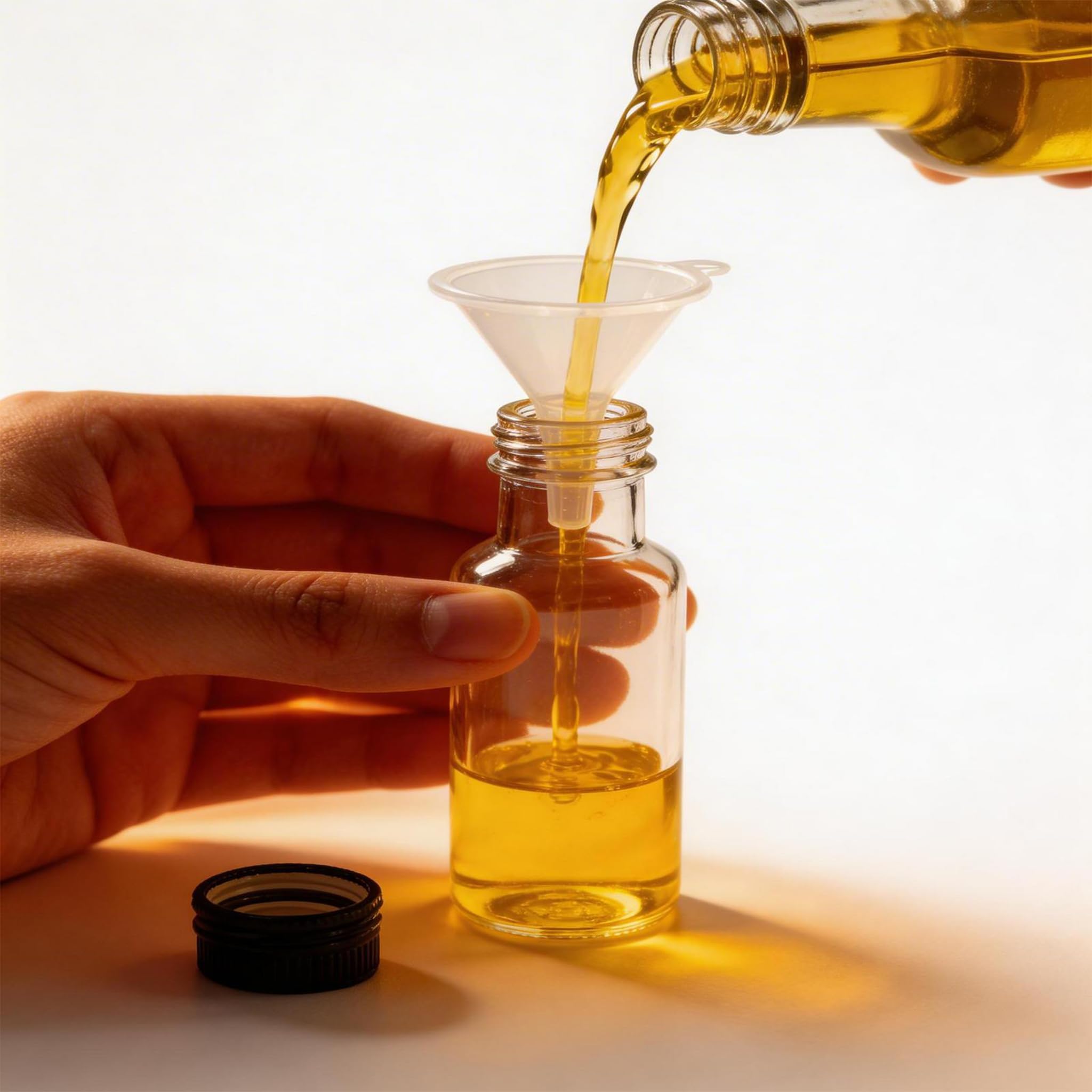 12 Pezzi Piccole Bottiglie da 50ml per riempire, Mini Bottiglie di Liquore con Coperchio e Imbuto Neri, Bottiglie Riutilizzabili per Festa di Nozze (Quadrata)