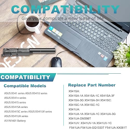 Miniatura 7 de Fancy Buying Batería para portátil Asus X541 X541S x541N X541NA X541U X541UA X541SA X541SC X541UV X541SC R541N R541U R541UJ R541UA R541UV F541 F541U