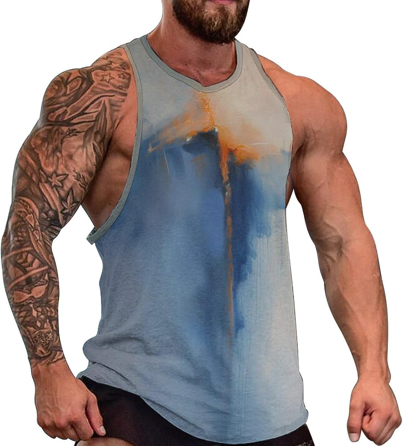 MARSVOVO Graphic Tank Tops for Men Summer 2024 Vintage Graffiti Casual Breathable Quick-Dry Muscle Soft Underwear