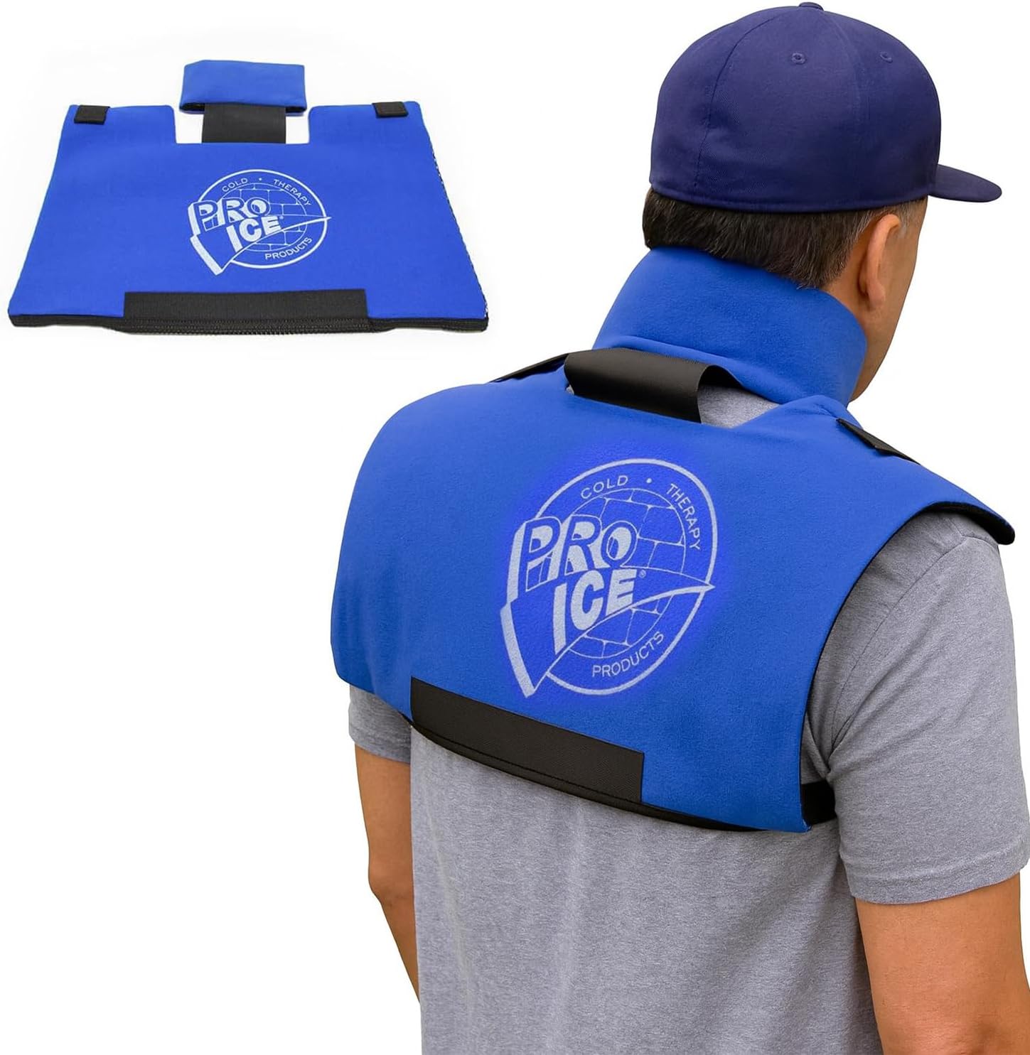 Pro Ice Scapula/Cervical Cold Ice Wrap with Inserts - Adjustable Ice Wrap for Targeted Relief & Soothing Comfort Support for Muscle and Joint Pain - Includes 1 Ice Wrap & Ice Inserts