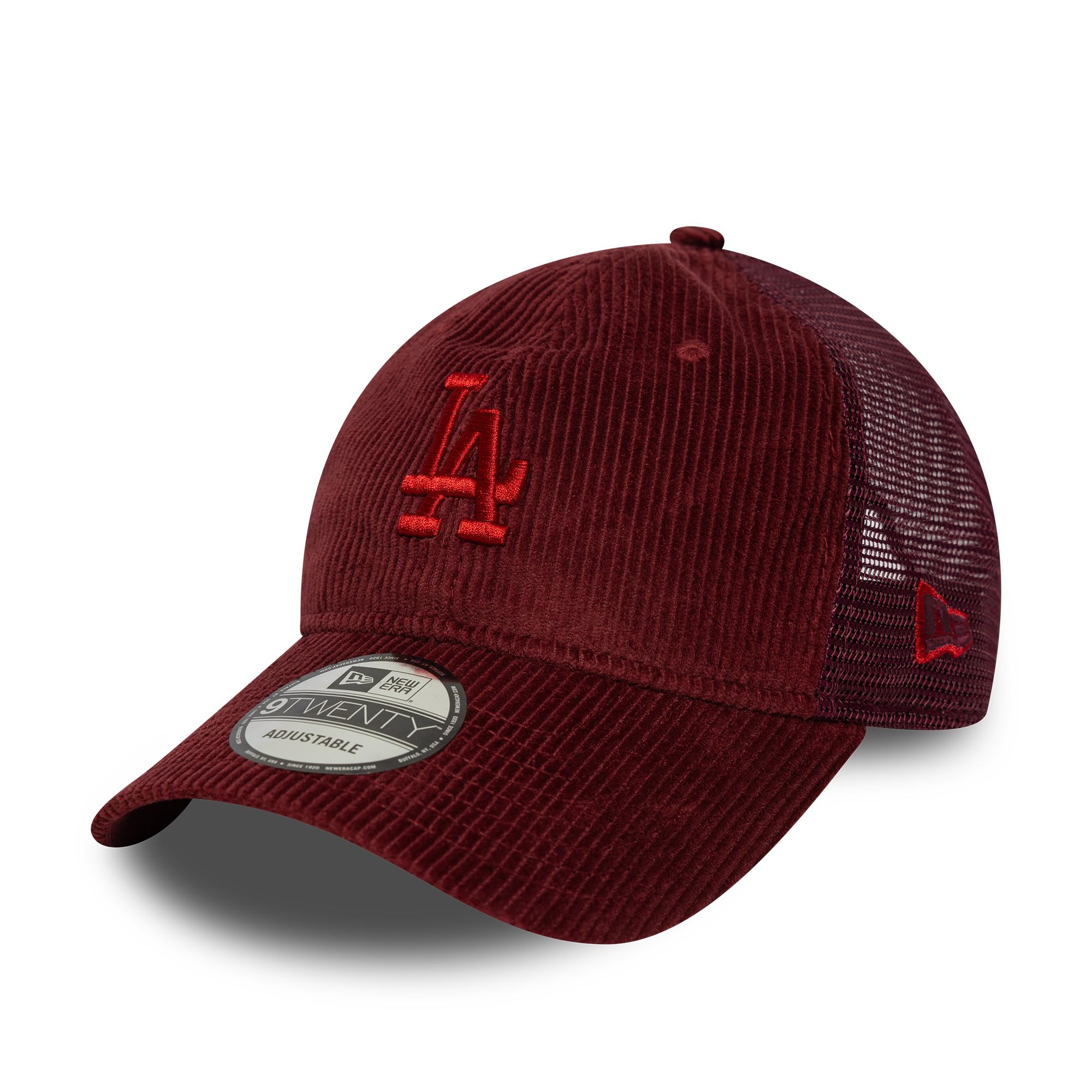 NEW ERA LA DODGERS CORD BASEBALL CAP.9TWENTY MAROON STRAPBACK CORDUROY HAT W25