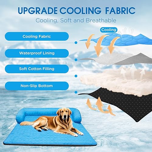Miniatura 2 de Sofá cama refrescante para perros, funda de sofá extraíble para perros y gatos, lavable, antideslizante, refrescante para el verano, protector de