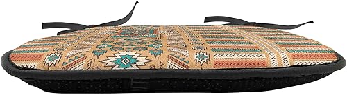 Miniatura 3 de Ambesonne Juego de 2 cojines tribales para asiento de silla, patrón de tribu secreta en estilo bohemio, acolchado de asiento antideslizante para