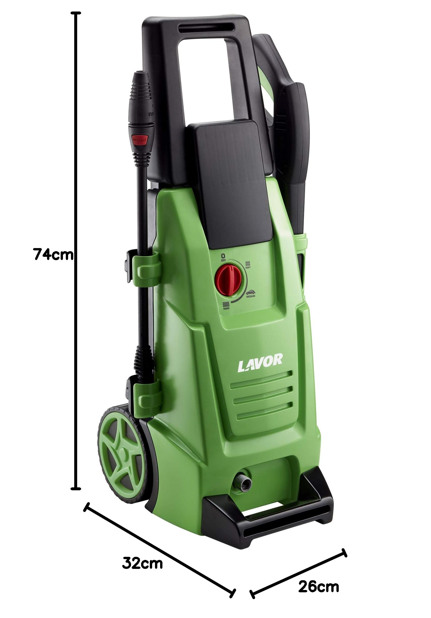 LAVOR Hidrolimpiadora de Agua Fría NJ Plus 145 WPS con Programas de Lavado, Dos Cepillos y Accesorio para Limpiar Suelos, Presión 145 Bar máx, Caudal 420 l/h máx, Potencia Absorbida 1900 vatios