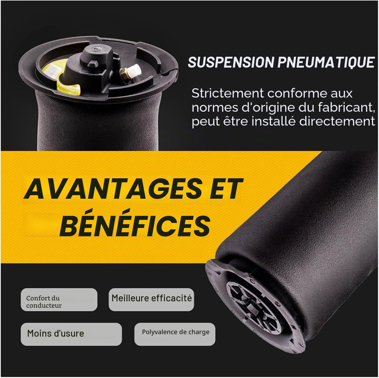 Suspension pneumatique arrière compatible avec 5 Touring E61 2004-2010 Remplacement pour 37126765602 37126765603 6 765 602 6 765 603