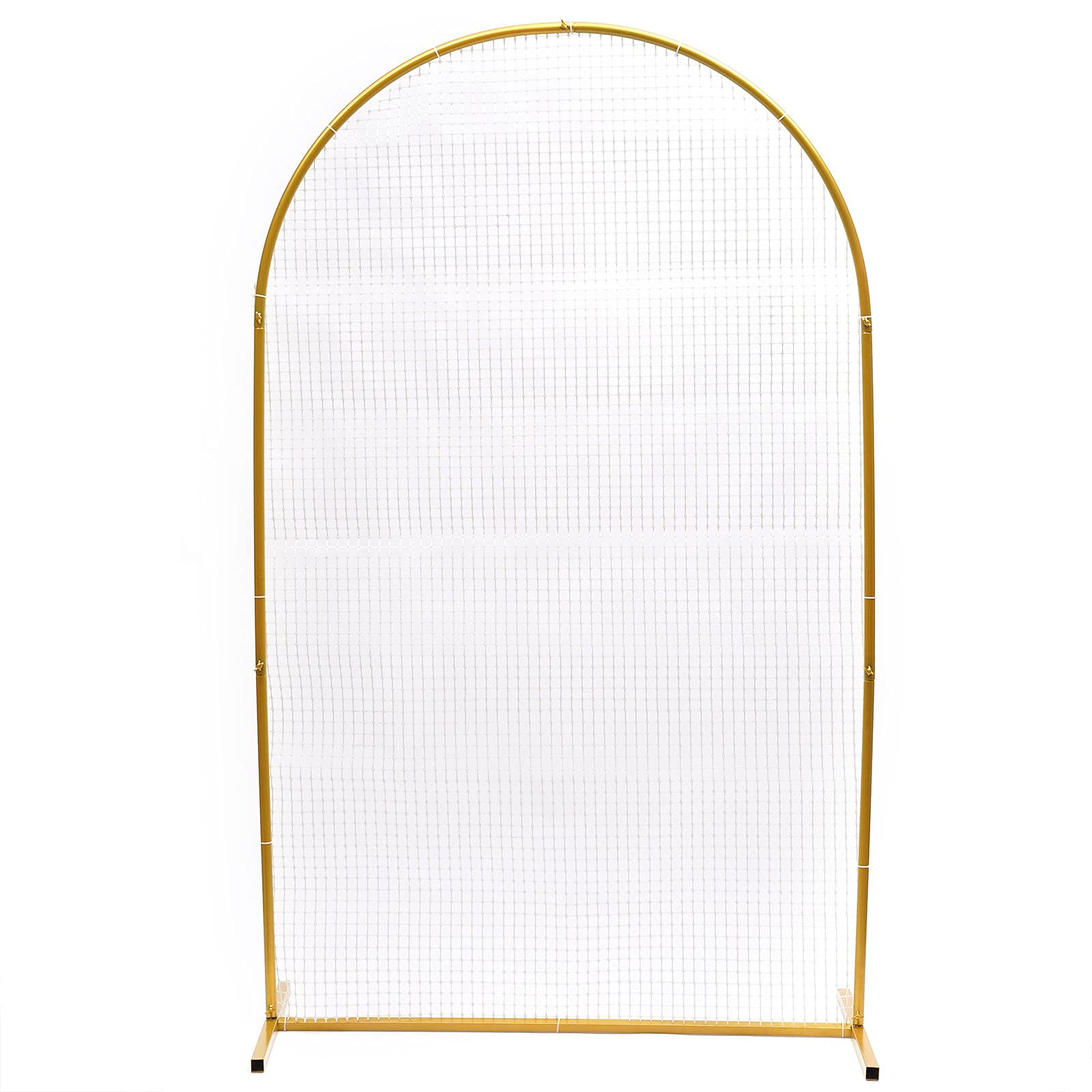 6.6FT Metal Gold Wedding Arch for Ceremony Square Backdrop Stand Balloon Arch Frame for Ceremony Birthday Party Graduation Bridal Baby Shower Anniversary Background Decoration