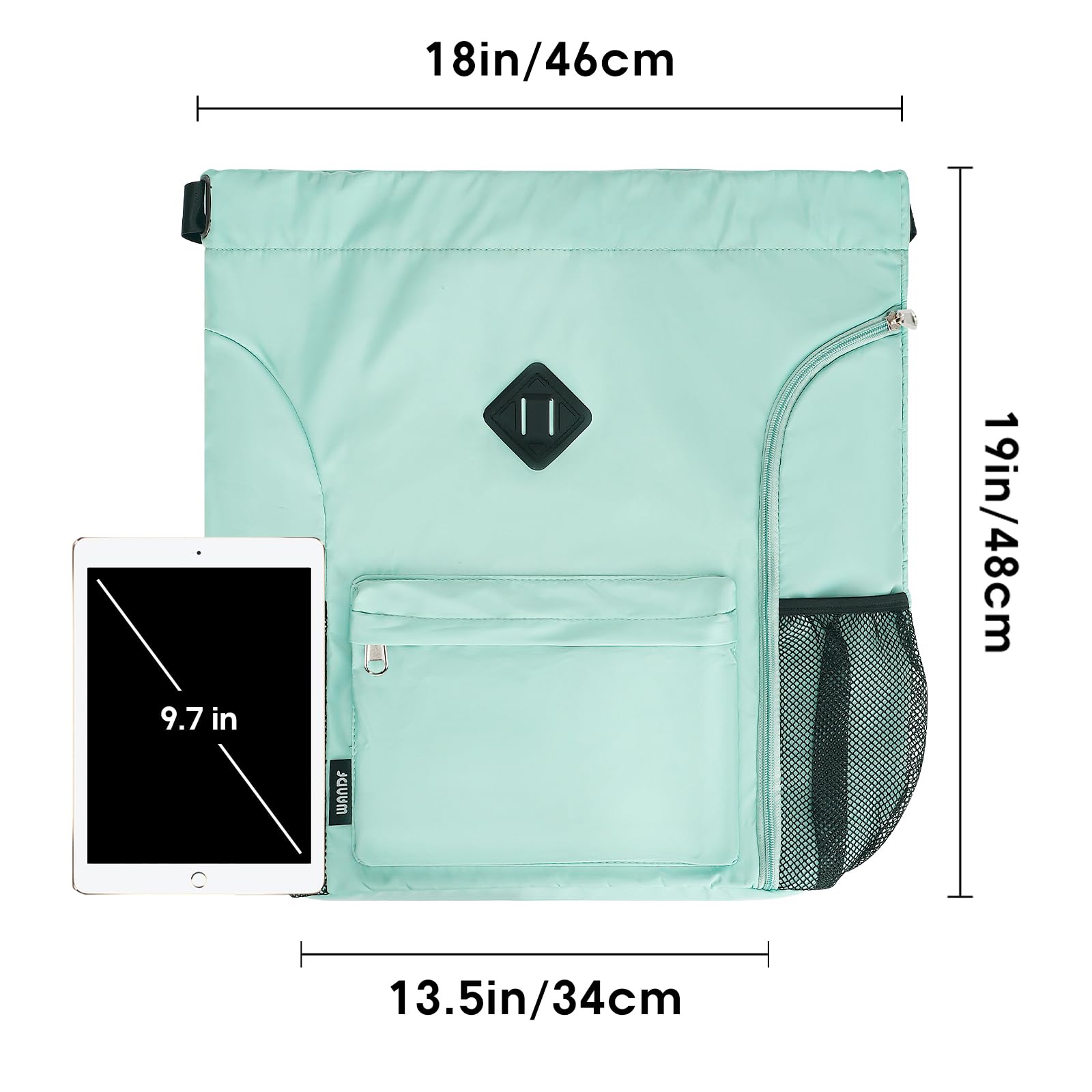 WANDF Mochila de deporte con compartimento para zapatos, resistente al agua, Verde Menta