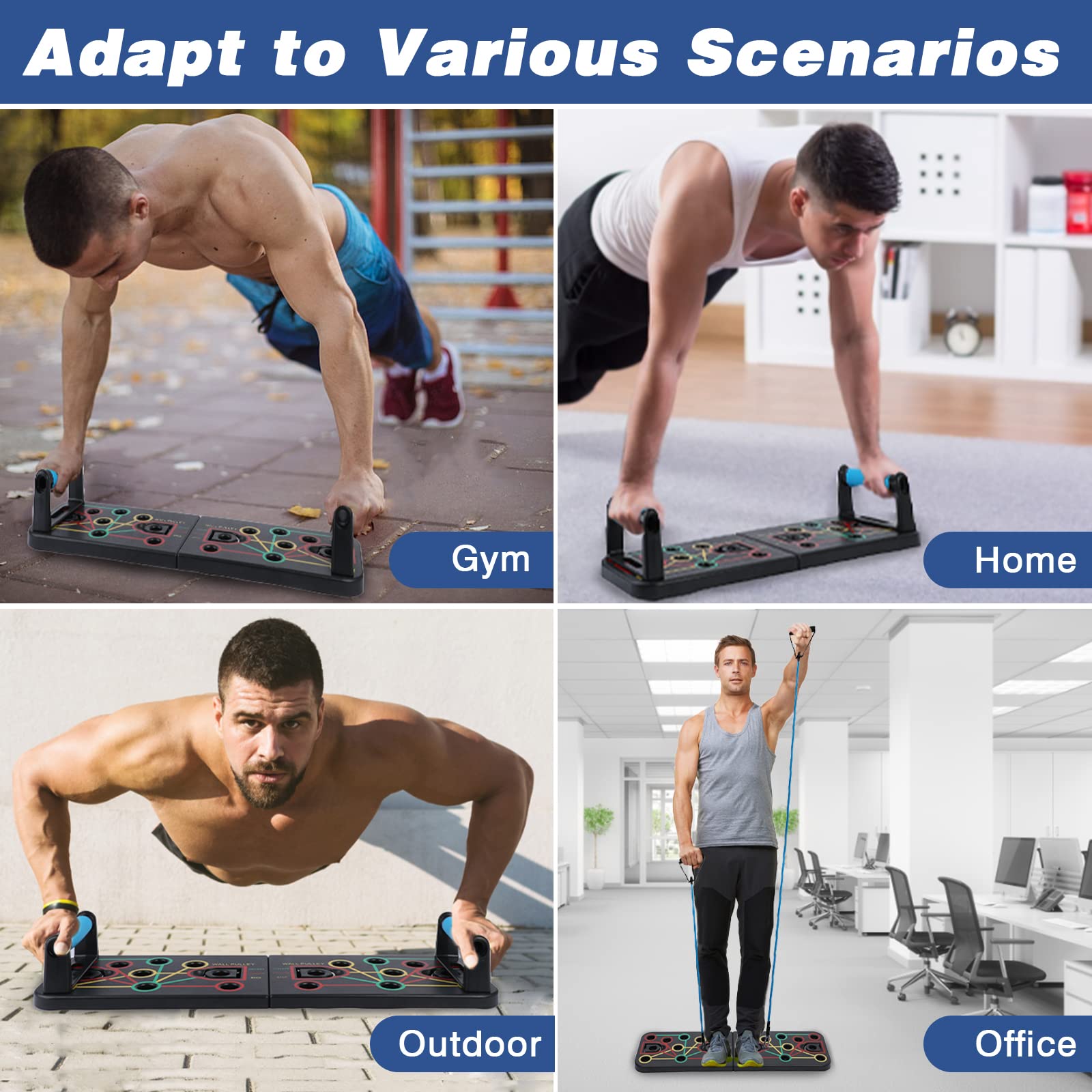 Planche à Pompes 9-en-1, Planche De Musculation Avec Poignées De Pompes Pour Fitness à La Maison, Système De Support Push Up - Sport