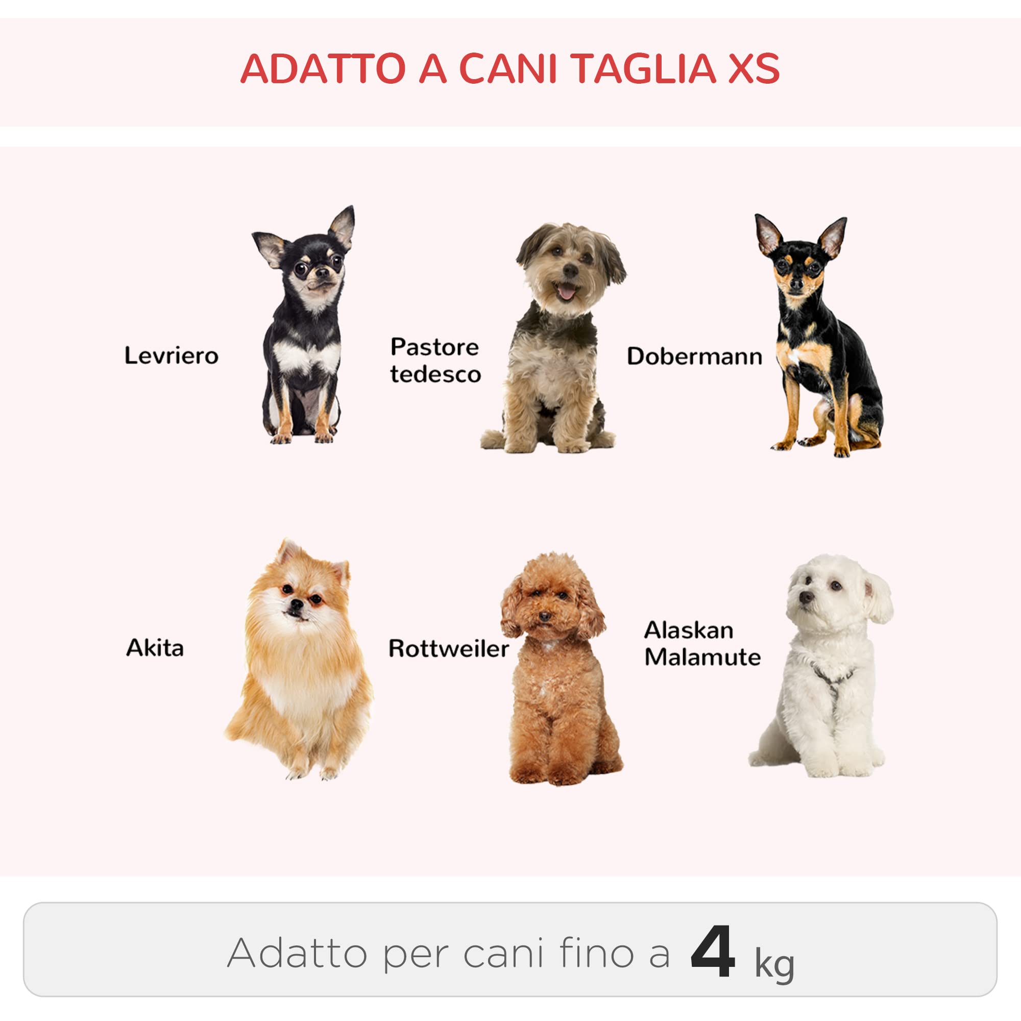 PawHut Trasportino Zaino 2 in 1 per Cani e Gatti con Tasche Laterali, Maniglia Telescopica e Ruote, 42x25x55cm, Rosso