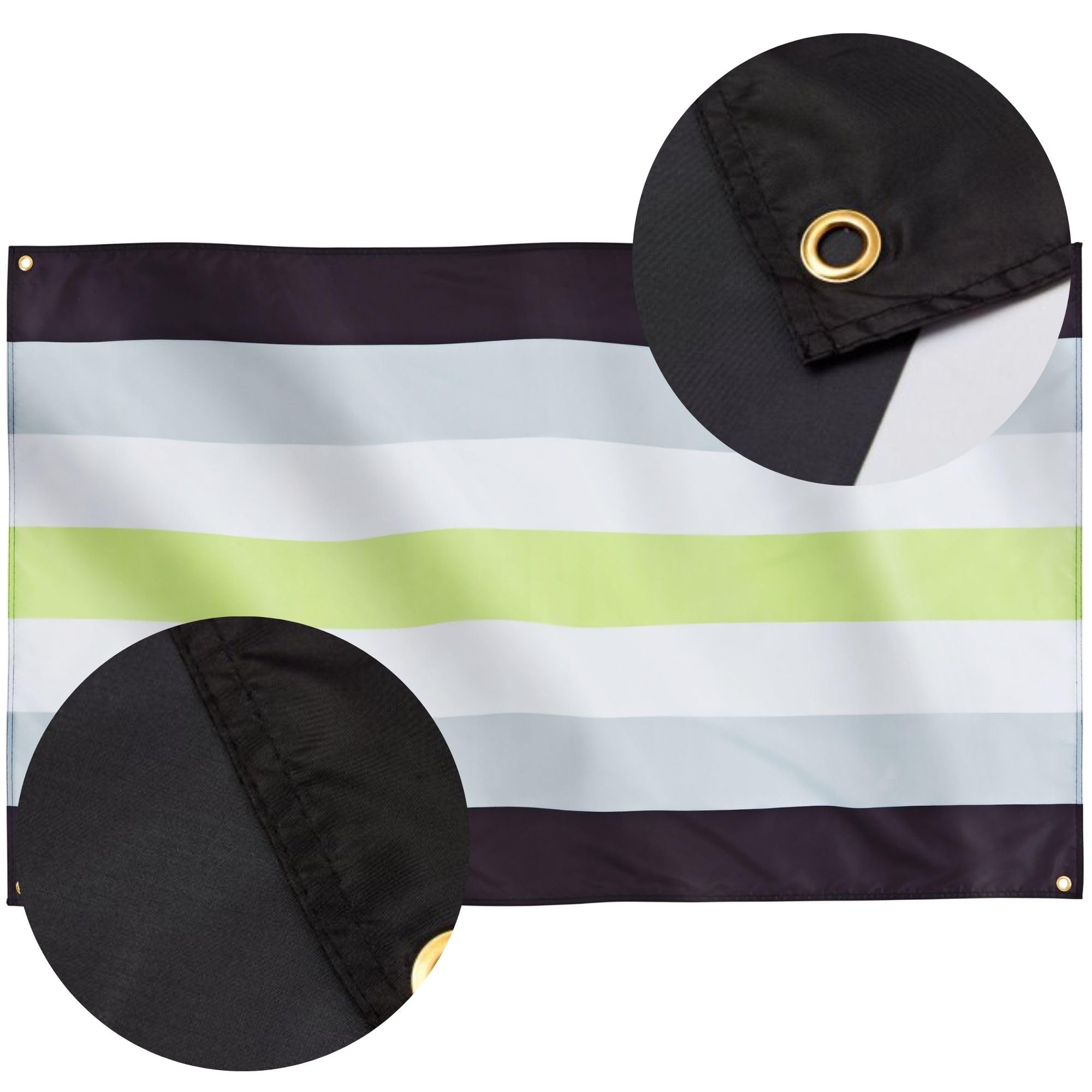 Runesol Agender Pride Flag, 91x152cm, 3ft x 5ft, 4 Grommets, Eyelet In Every Corner, Gay Pride Flag, LGBT+ flag, Pride Flag - Image 4