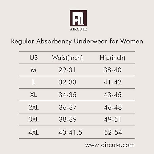 Miniatura 6 de AIRCUTE Ropa interior lavable súper absorbente para incontinencia urinaria para mujer, bragas de cintura alta para fugas de orina moderadas o