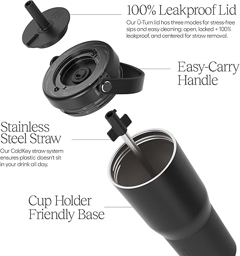 Miniatura 2 de BrüMate Resa - Vaso de viaje 100% a prueba de fugas de 25 onzas con asa y pajilla, popote suave flexible, funda de silicona para mayor durabilidad,