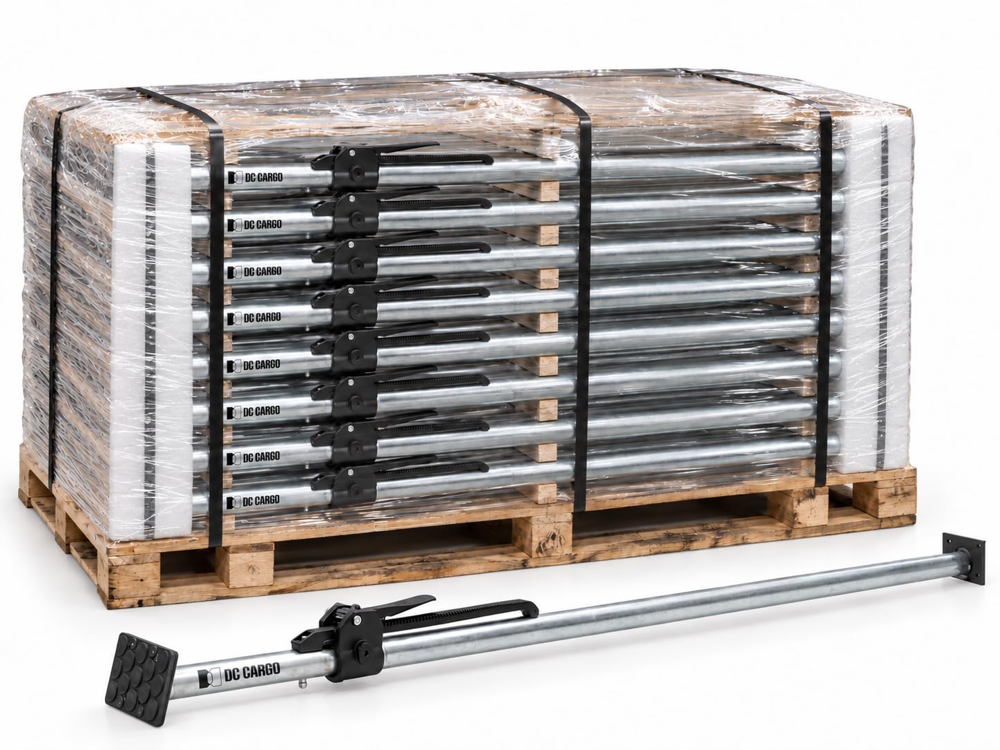 DC Cargo Mall 89-104 Inches Long Steel Load Lock Bar for Cargo Tie-Down ONLY in Enclosed Trucks and Semi Trailers | Minimum 7-1/2 feet (240-Pack)