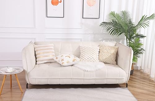 Miniatura 7 de Holibeat Fundas de almohada con lentejuelas y luna blanca, fundas de cojín de piel de Ramadán de 18 x 18 pulgadas, fundas de almohada decorativas