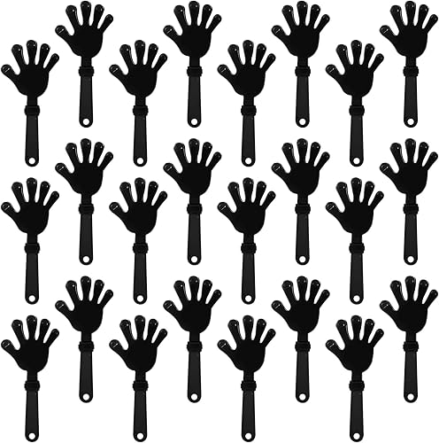 24 Piezas Aplaudidores de Mano Negros de 7.5 Pulgadas Aplaudidores Generadores de Ruido Regalos de Fiesta Aplaudidor de Fiesta de Plástico para
