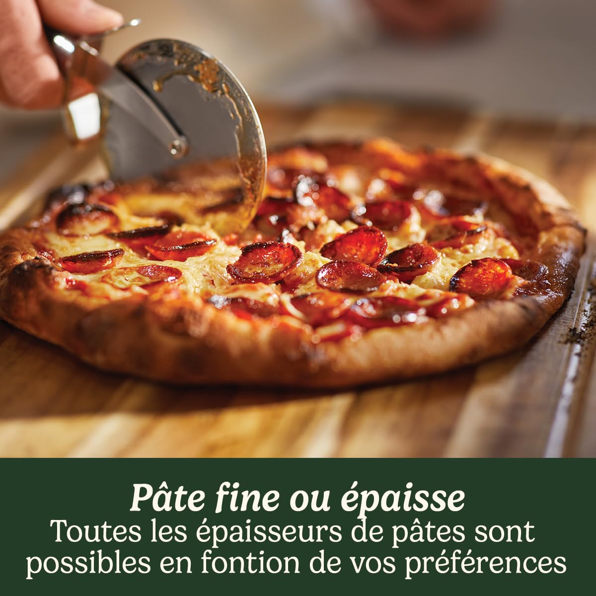 Cuisinart Four à pizza, Pour l'intérieur, Goût de pizza au feu de bois, Prêt en 5 minutes, Kit : Pelle, couteau, pierre en céramique et plat creux, Temps et température réglables jusqu'à 400°C