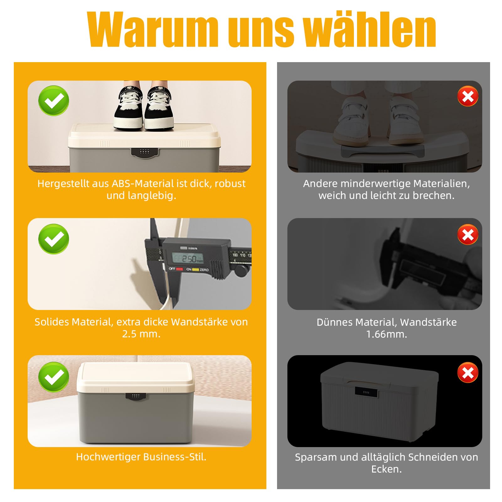 Abschließbare box, Plastic Box Abschließbar Kühlschrank Safe, Büroschrank Abschließbar für Lebensmittel, Medikamente und Technik/Handygefängnis (Schwarz, L (33.4 x 26 x 12.6cm))