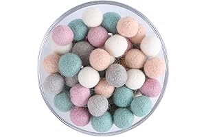 DIY Felt Beads Crafting Kit for Creating Garland and Nursery Decor (50pcs/2cm)