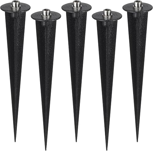 8 Pièces pour Aluminium Noir Lampe de Jardin Piquet