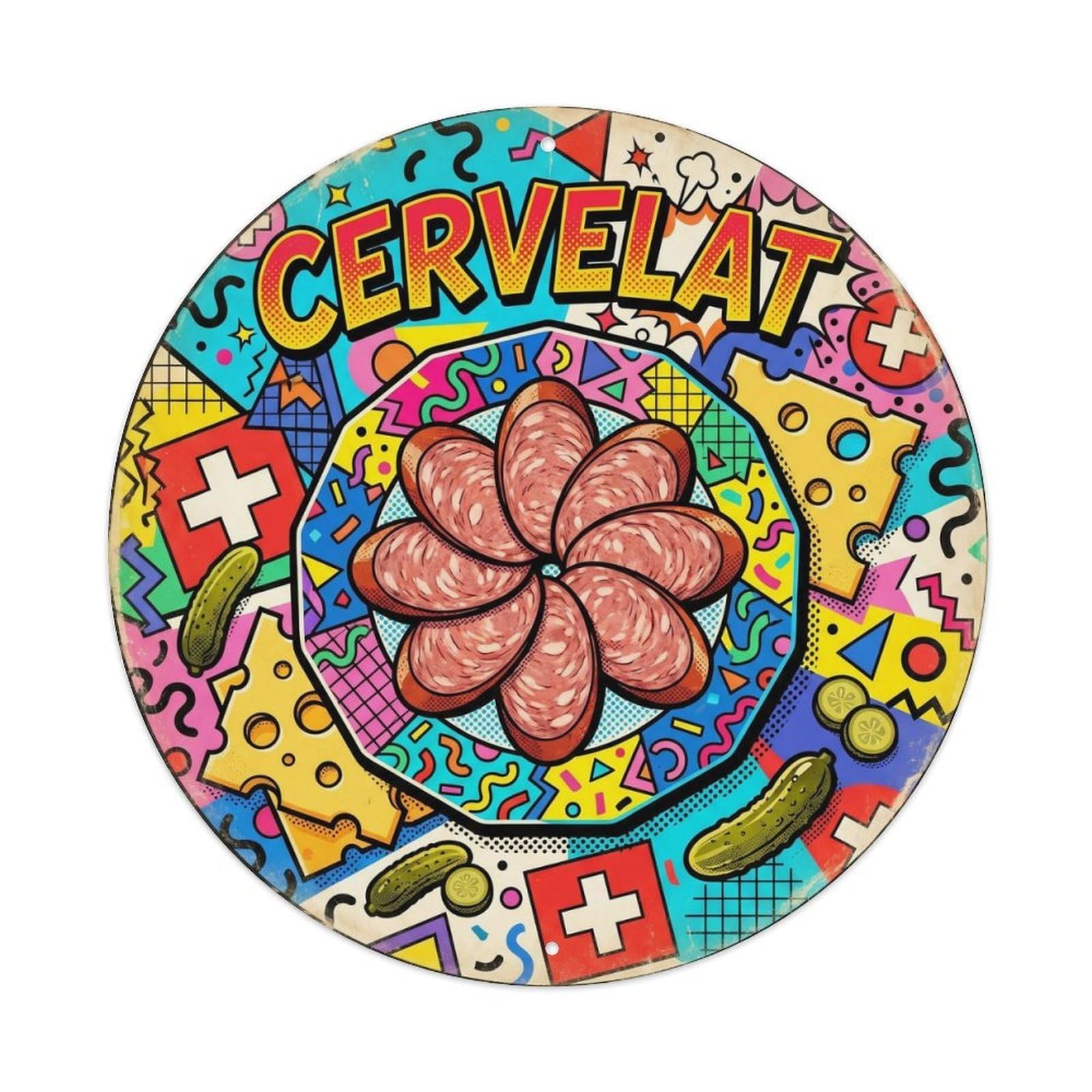 Swiss Cervelat Deli Cuisine Heritage Vintage Metal Tin Sign