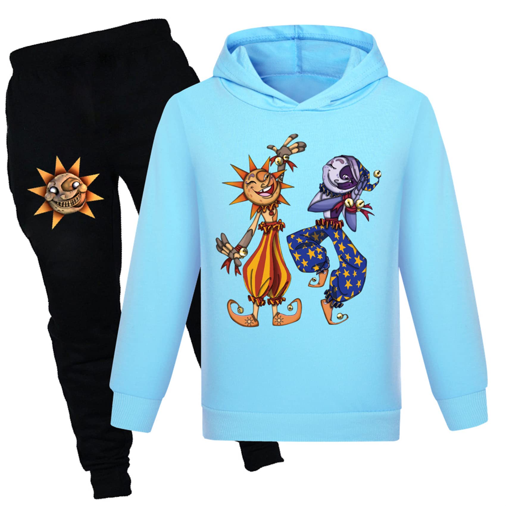 Mayooni Boys Girls FNAF Sundrop Clothing Sets Casual Hoodies and Pants Set-Moondrop Sundrop Graphic Sweatshirts with Hood