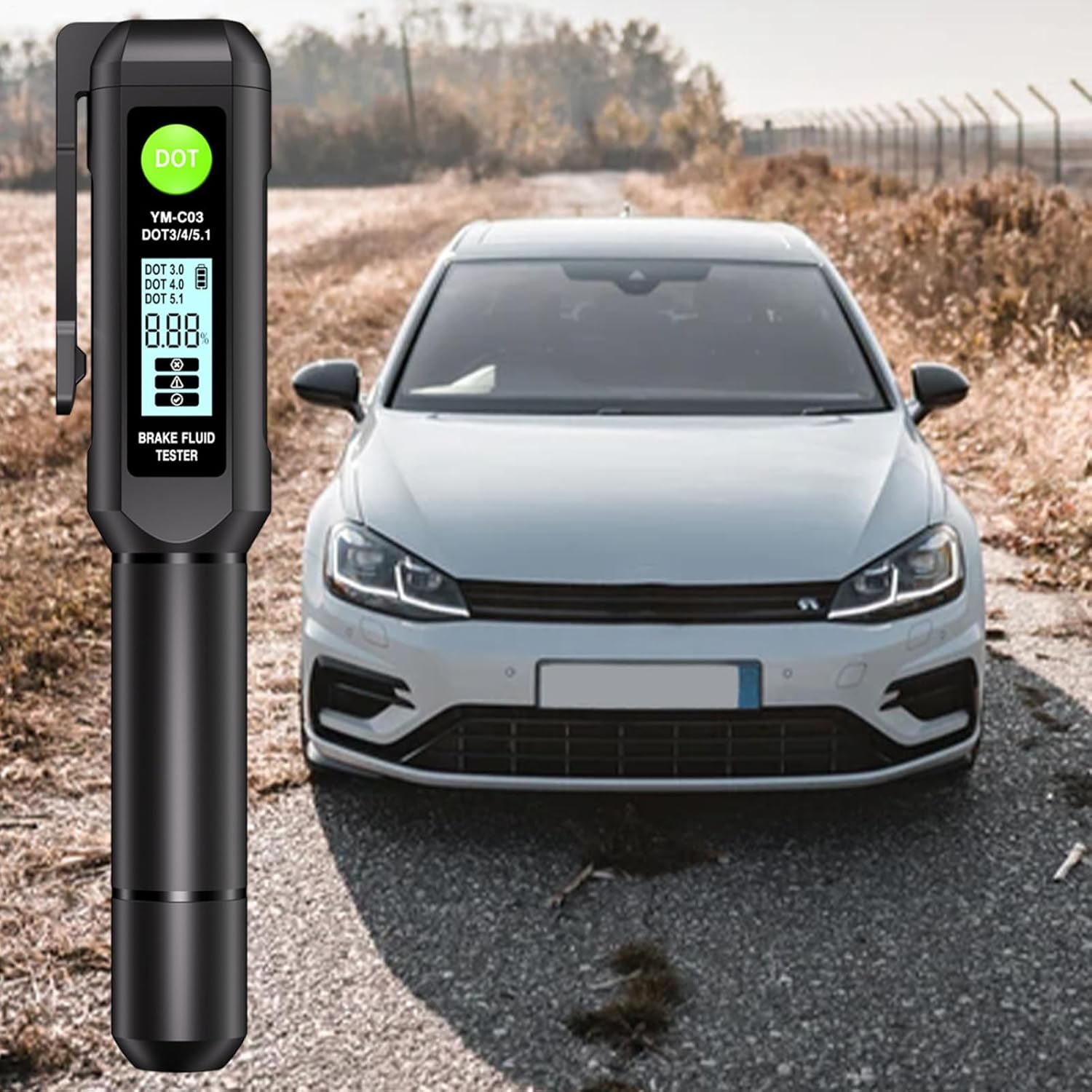 Brake Fluid Moisture Tester - Meter Analyzer Pen for Fluid,High-Precision Brake Moisture Tester,for Automotive Trailer Sedan SUV Motorcycle RV Combustion Engine Truck