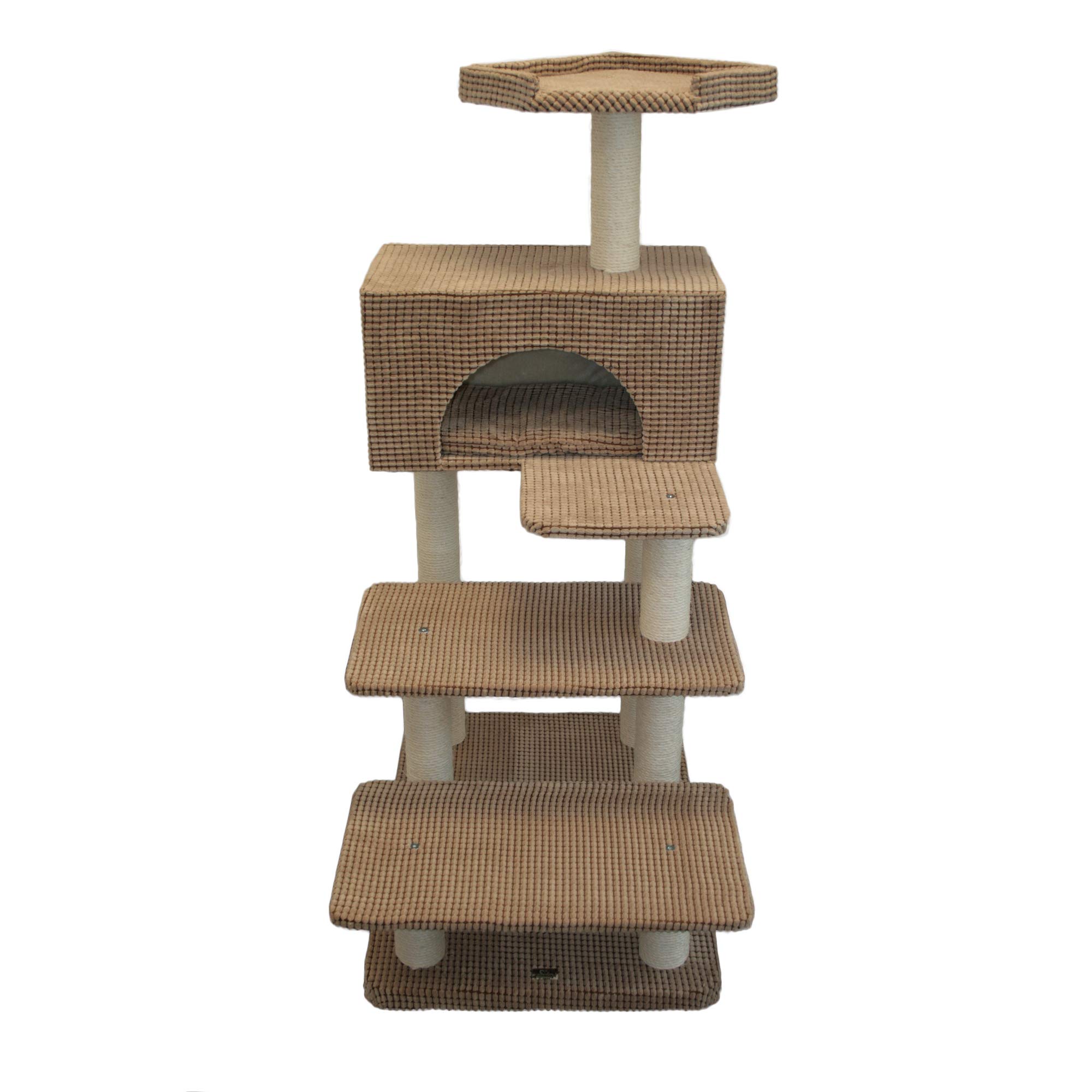 Katzenkratzbaum Phill Hellbraun I 130cm I super auch fr ltere Katzen I  mit Liegehhle I Stabiler Katzenkratzbaum I fr Senior Katzen geeignet :  Amazon.de: Haustier