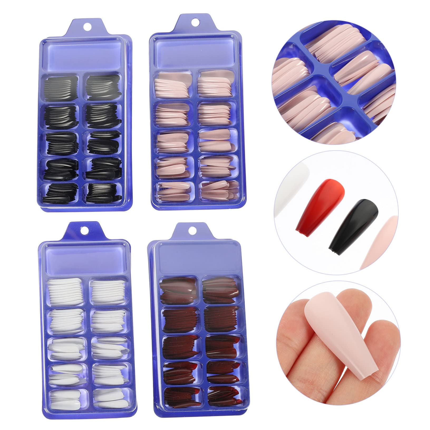 minkissy 800pezzi Unghie Finte Lunghe Adesive Per Manicure Copertura Completa Per Occasioni Formali e Informali Di Unghie Per Donne e Ragazze