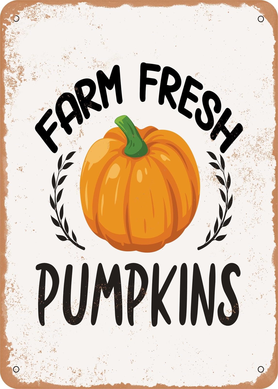 Miaomansenstore Metal Sign - Farm Fresh Pumpkins - 3 - Vintage Rusty Look Home Decor