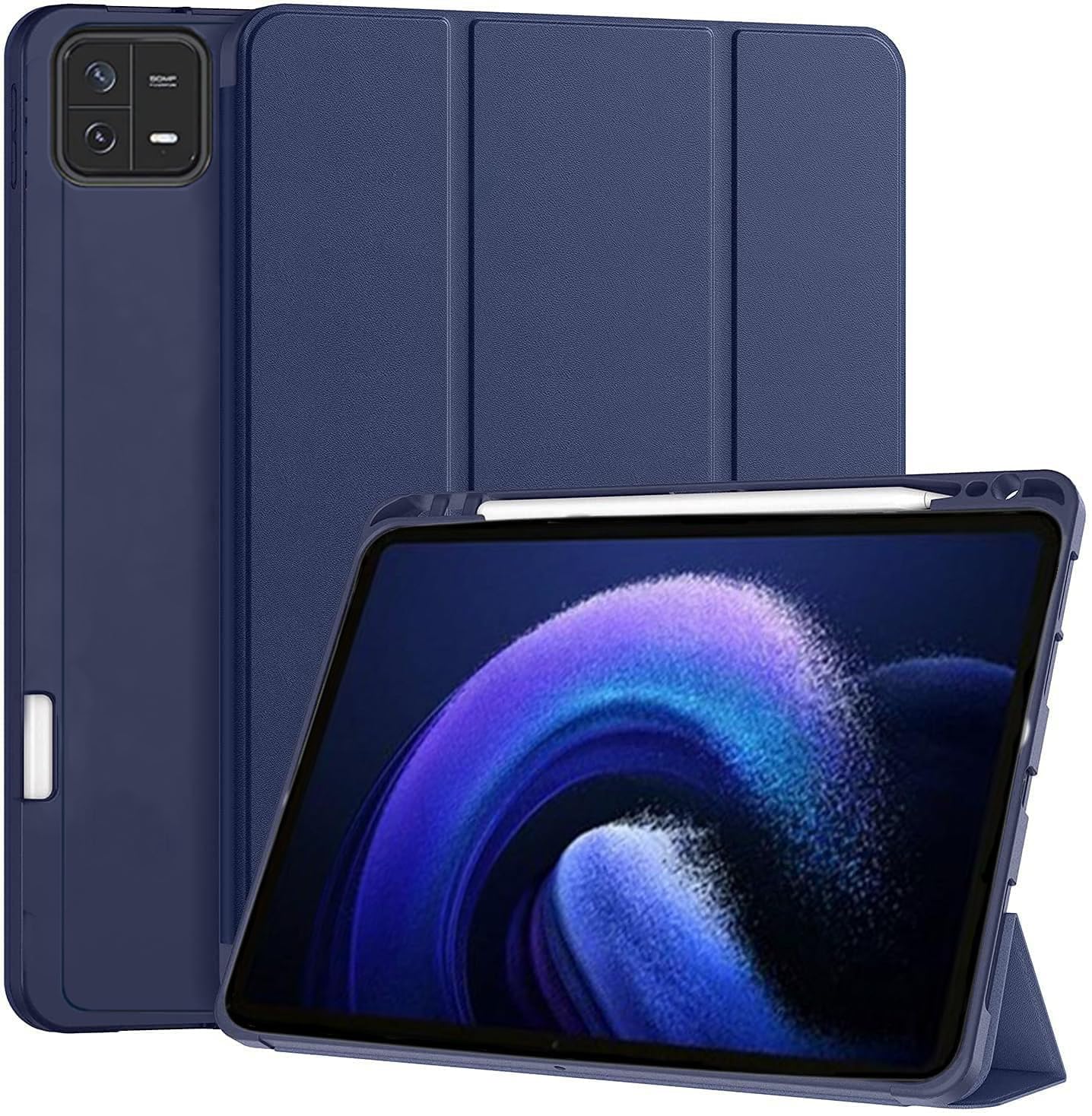 ProElite Cover for Xiaomi Mi Pad 6 Cover, Soft Flexible Flip Case Cover with Pen Holder for Xiaomi Pad 6 11 inch, Support Auto Sleep Wake, [Recoil Series] - Dark Blue-image-45