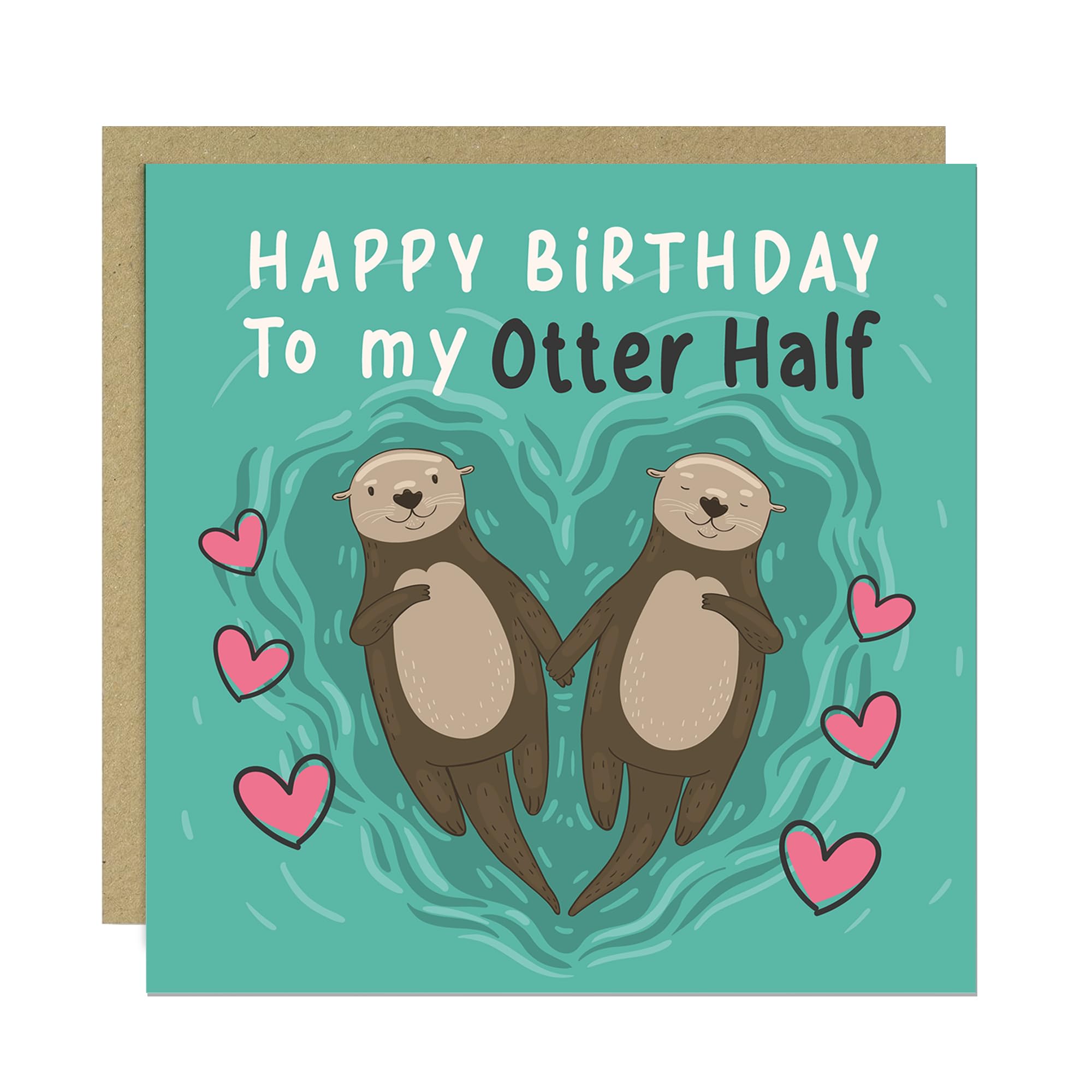RED OCEAN Happy Birthday Card For Husband Wife Boyfriend Girlfriend To My Otter Half Funny Birthday Cards With Envelope For Him Her Hilarious Card Couple