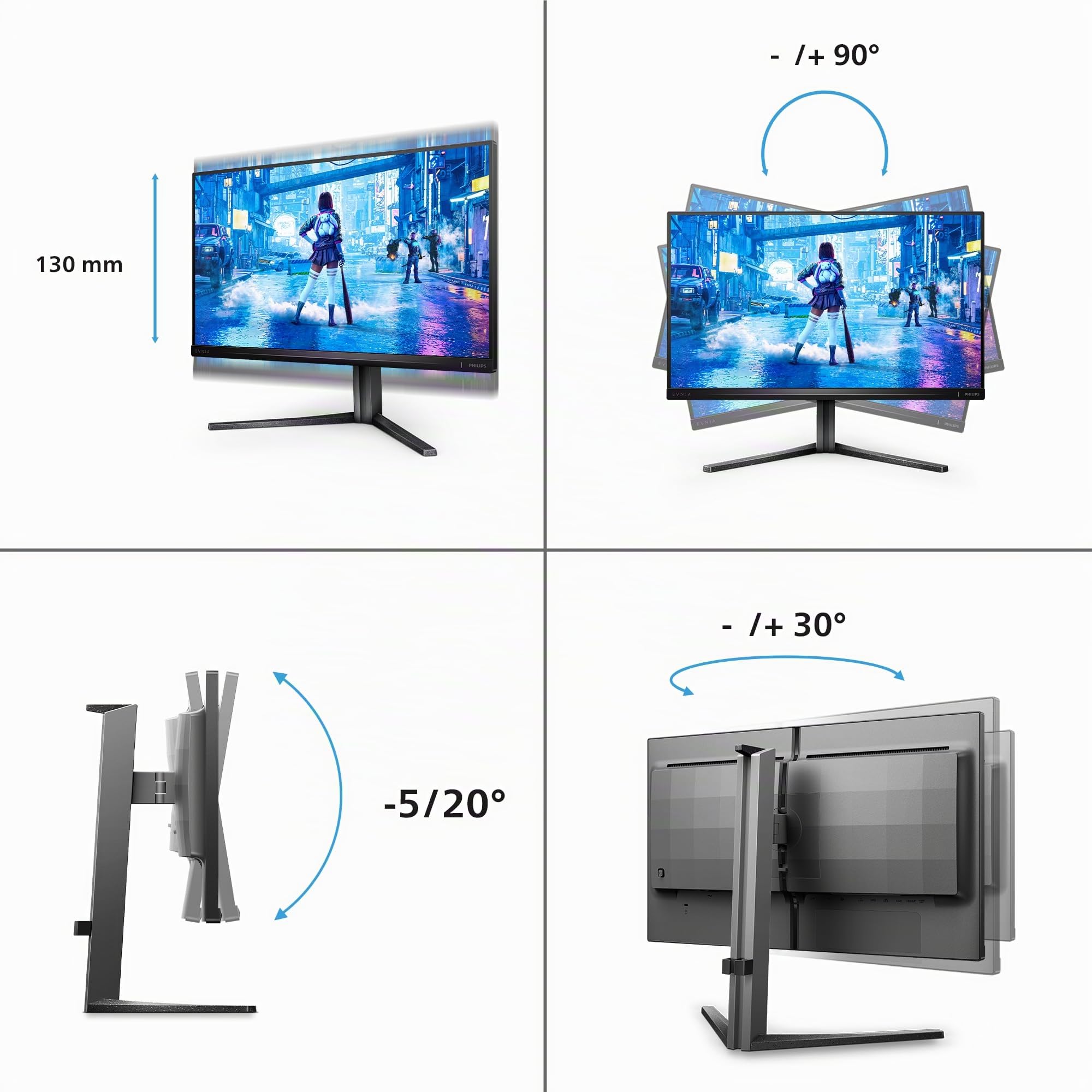 Philips Evnia 25M2N5200P - Monitor da gaming FHD da 25 pollici, 280 Hz, FreeSync Premium, MPRT da 0,5 ms (1920x1080, HDMI, DisplayPort, hub USB) nero