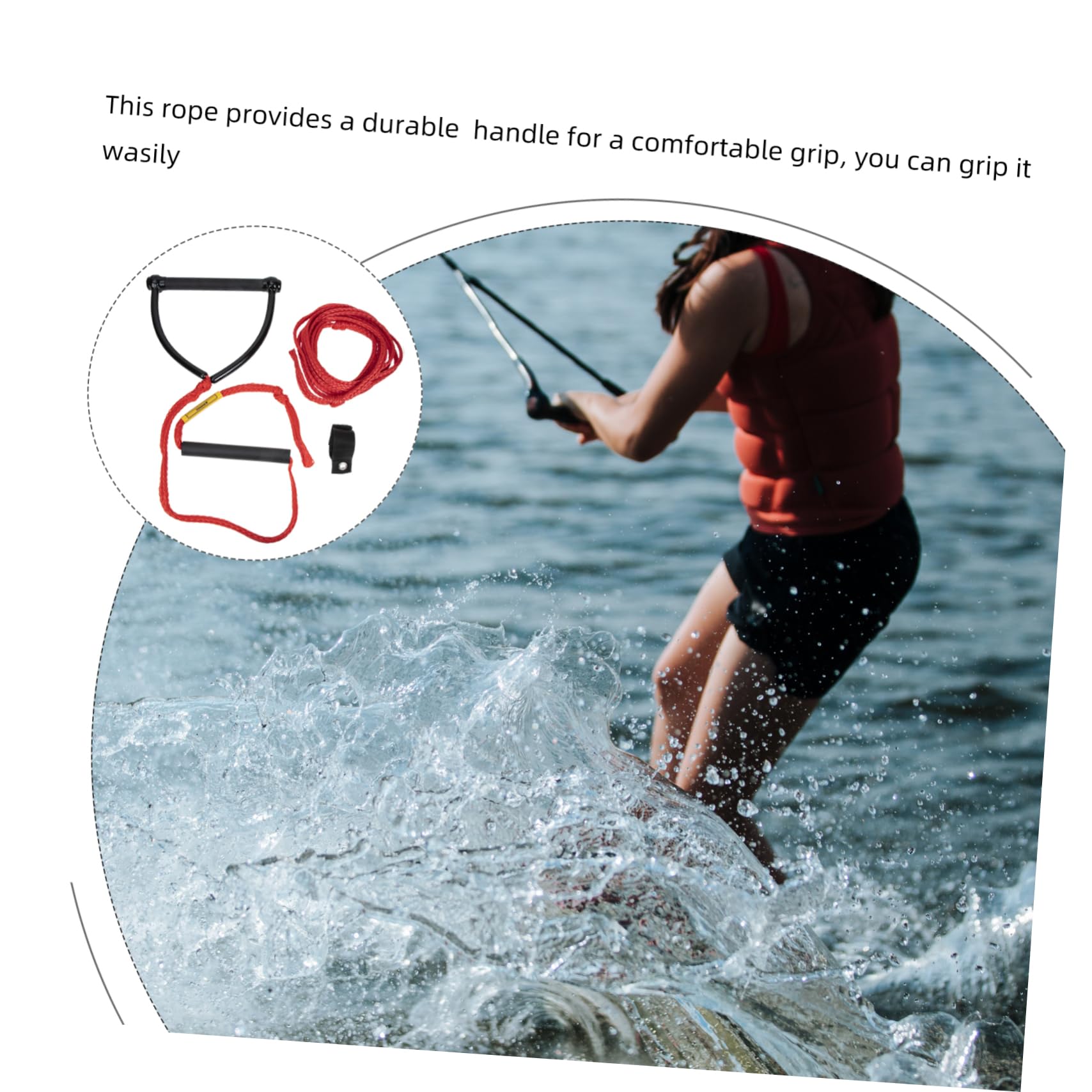 Toddmomy Cuerda De Esquí Acuático Resistente Al Desgaste Portátil Asa para Cuerda Acuática para Wakeboard Uso Motos Acuáticas