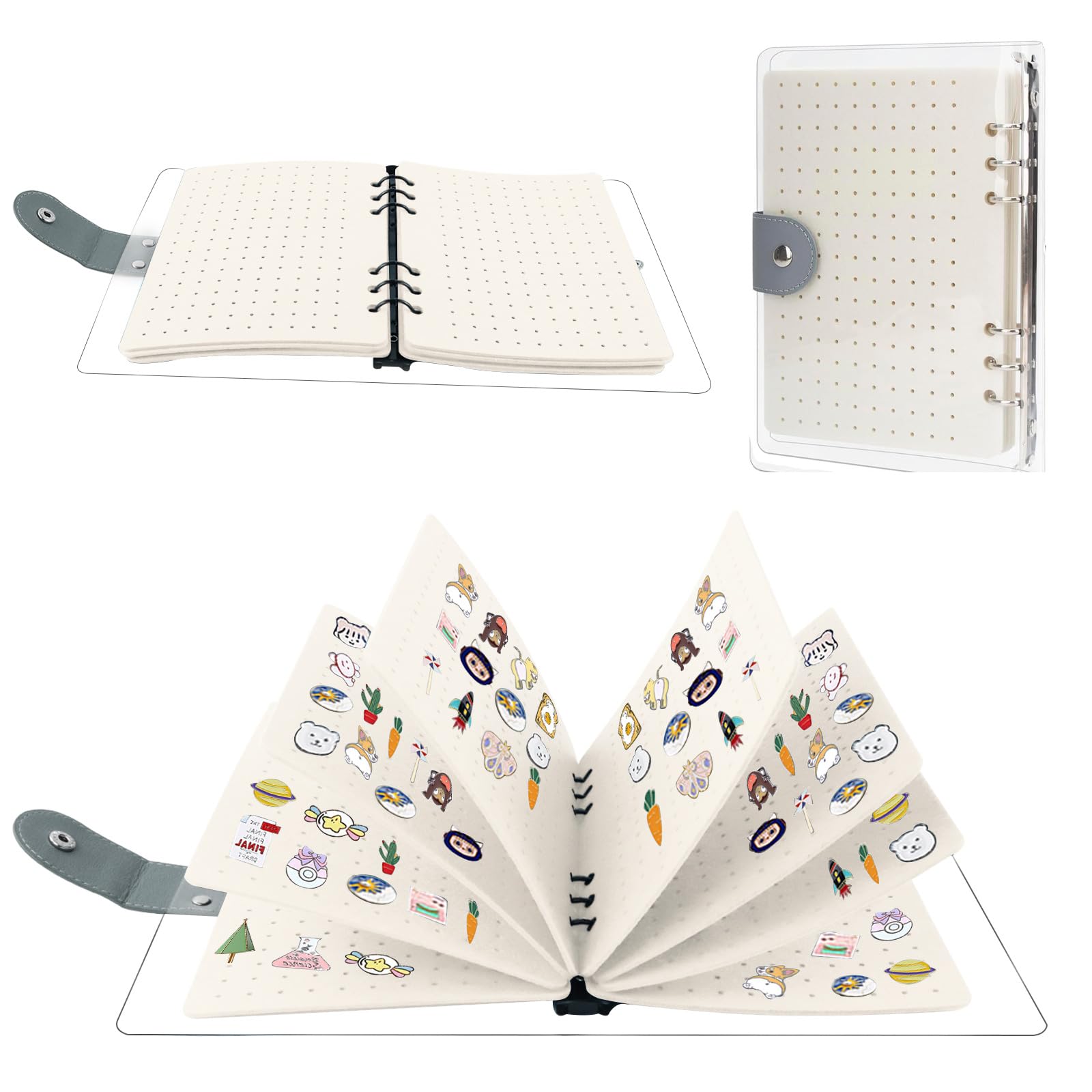 Pin Case Book - Livre De Rangement Pour Broches Émail En Feutre, 350 Emplacements, 6 Faces - Pochette Présentation