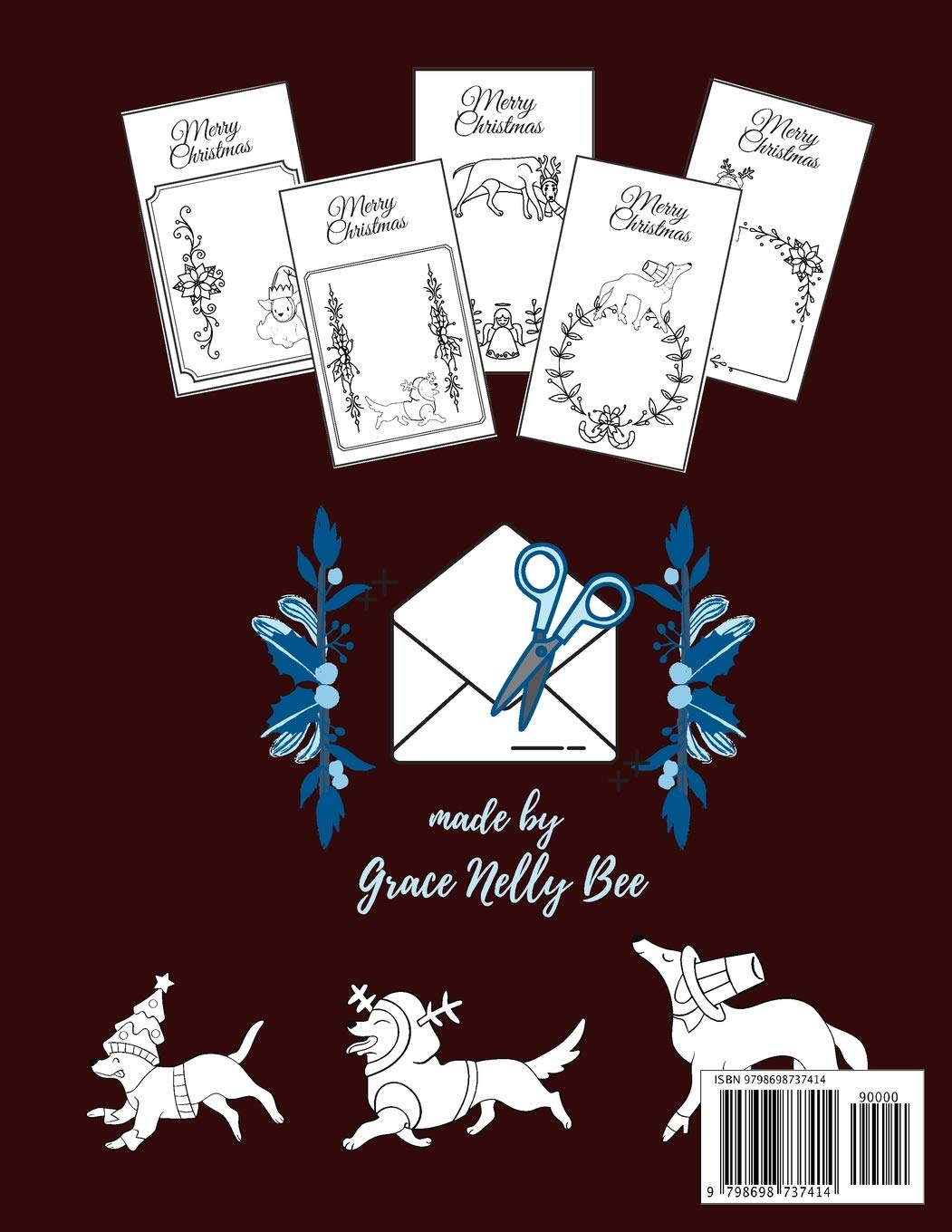 Christmas Puppy Cards and Envelopes Coloring Book: Funny Gift for Dog Lovers image 2