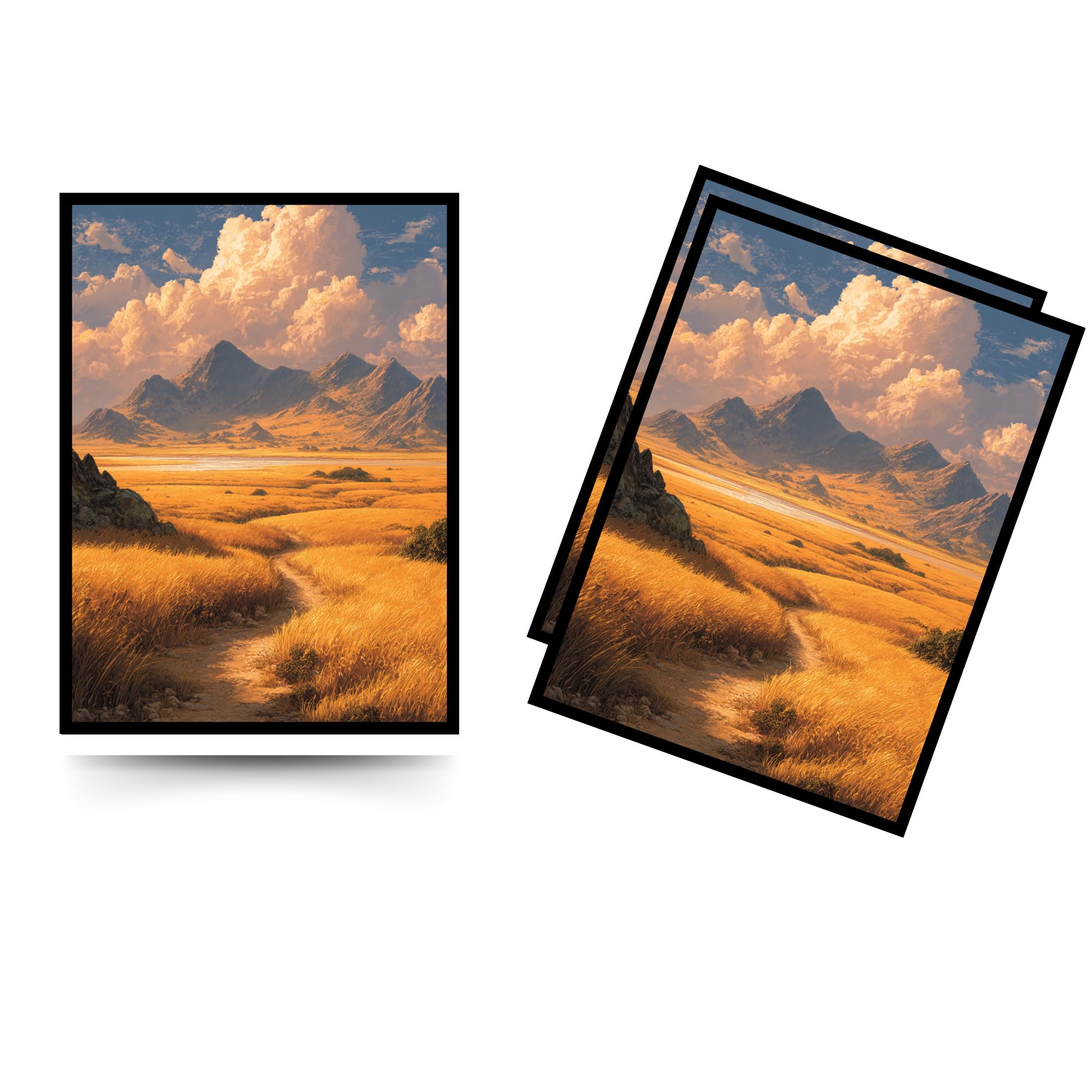 Trading Card Sleeves – 100 Count – Glossy Art Back & Clear Front (66 x 92 mm) – Fits Standard Cards, MTG, Sports & Collector Decks - Sunward Trail