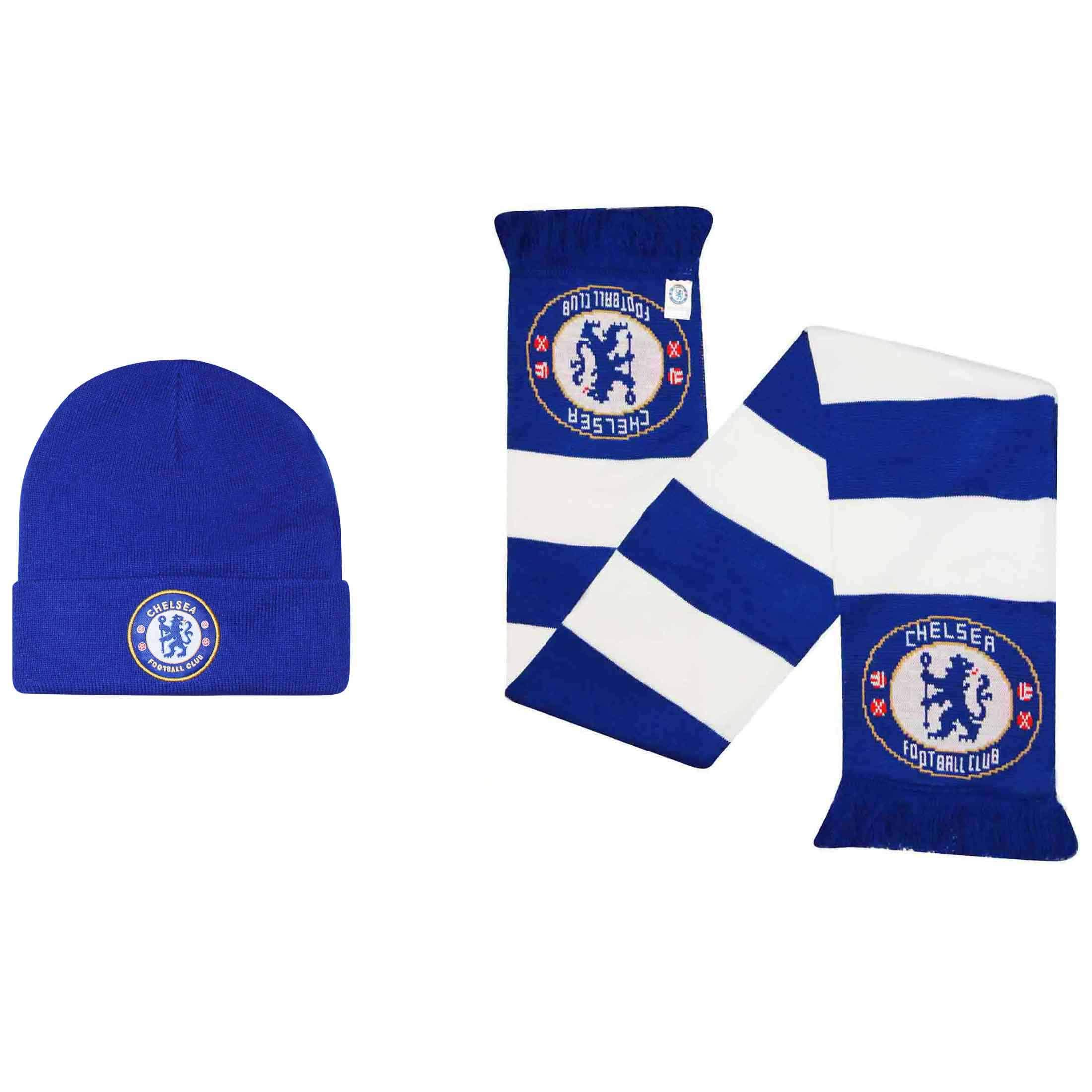 Official Chelsea Football Crest Bronx Hat & Scarf Gift Set