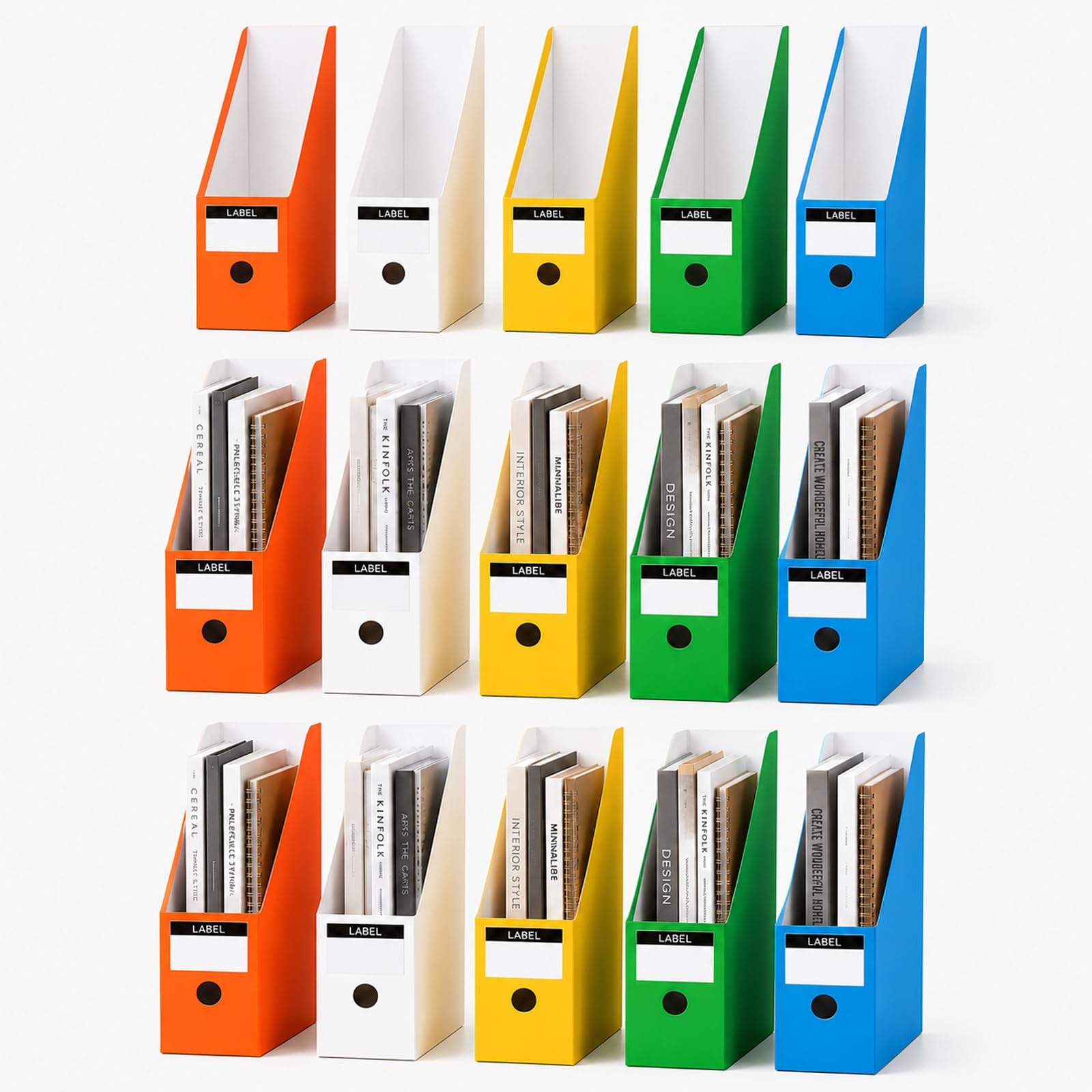 ZOFUN 15 Pcs Magazine File Holders 26 x 27 x 9 cm