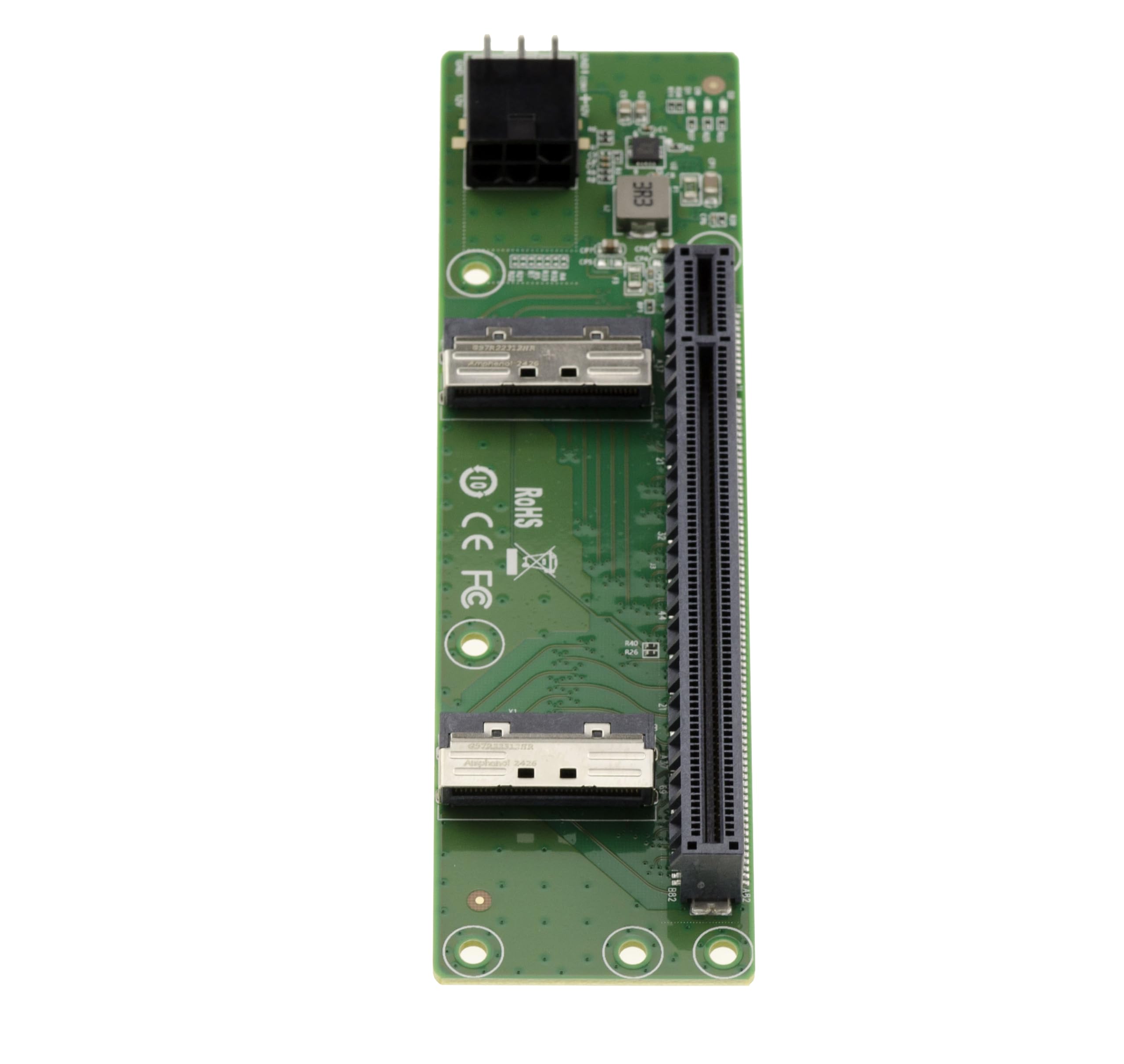 KALEA-INFORMATIQUE Karte 2 Ports MCIO 8i auf PCIe Gen 5.0 x8 oder x16, um einen PCI-Express-Anschluss auszulagern.