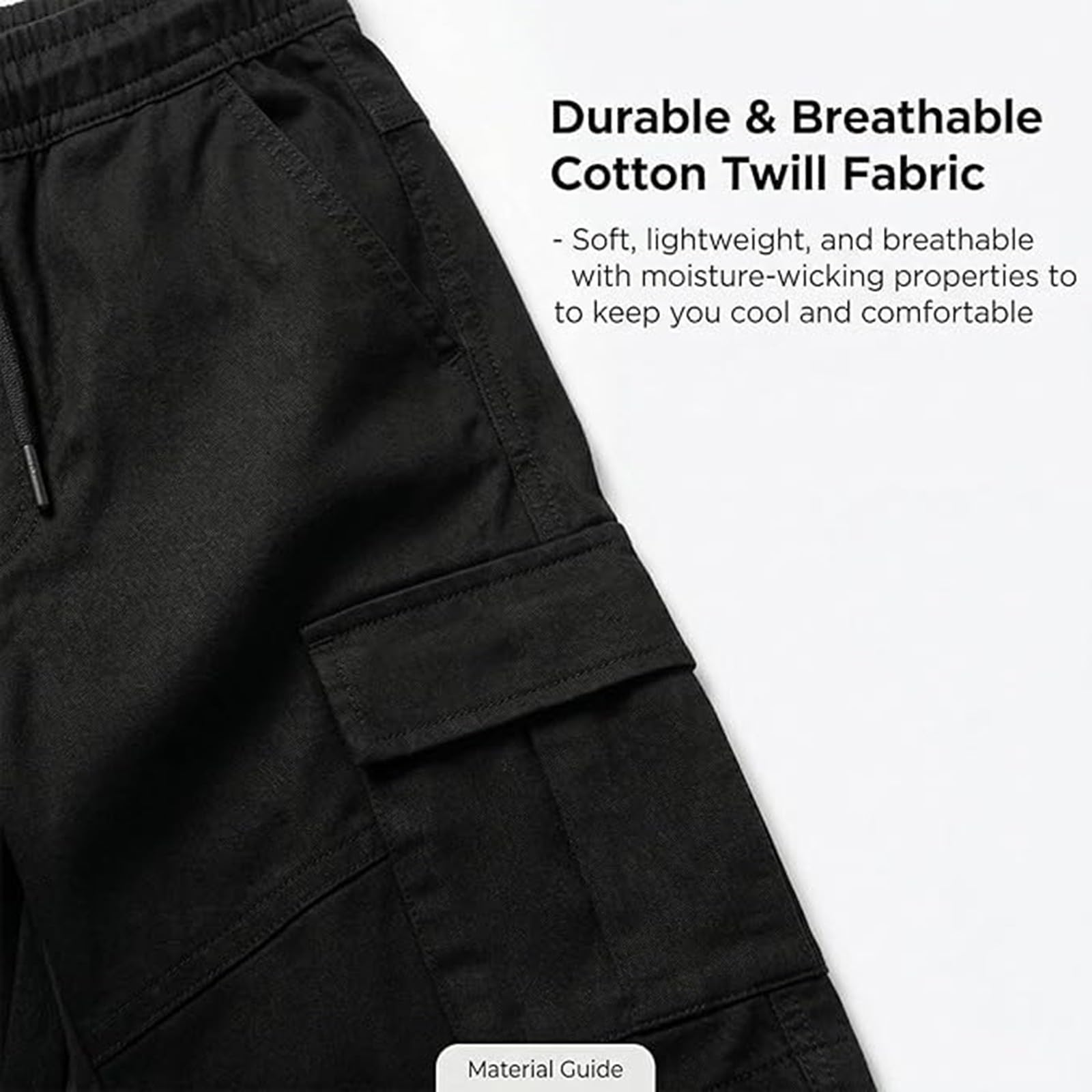 Short cargo pour homme - Stretch - Pantalon chino d'été - Jambe droite