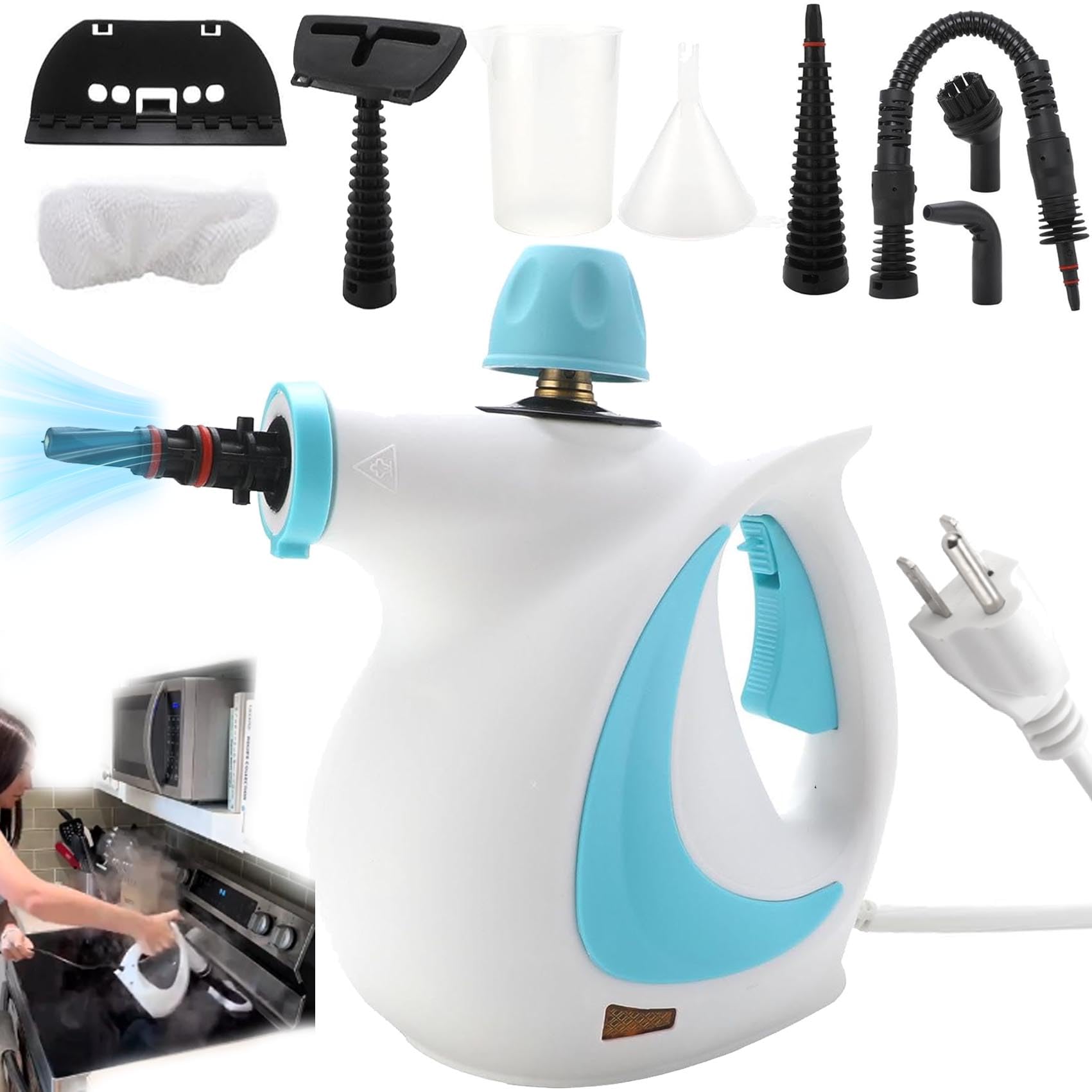 Parco Steam Cleaner, Parco Natural Steam Cleaner, Handheld Pressurized Steam Cleaner,Pressurized Handheld Multi-surface Natural Steam Cleaner, Cordless Steamer for Home with 10 Accessories