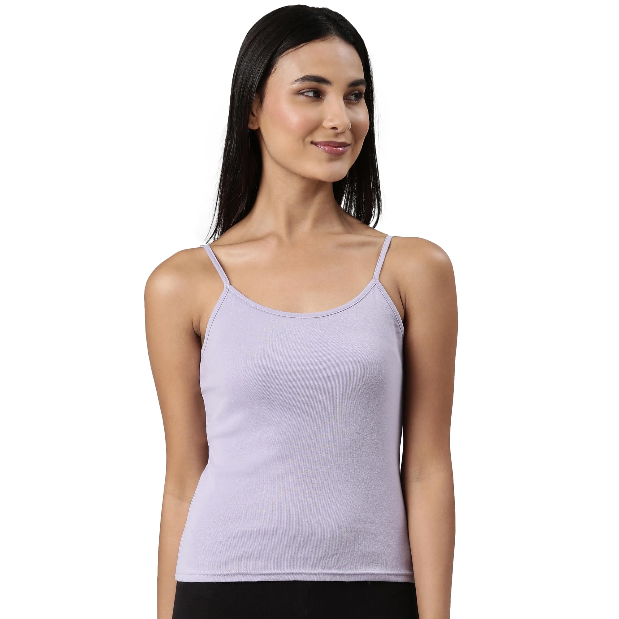 Sleeveless U Neck Medium Length Slim Fit Cotton Camisole - E016