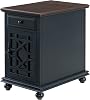 Martin Svensson Home Elegant Power Chairside End Table, 24 in x 16 in x 25 in, Blue with Walnut