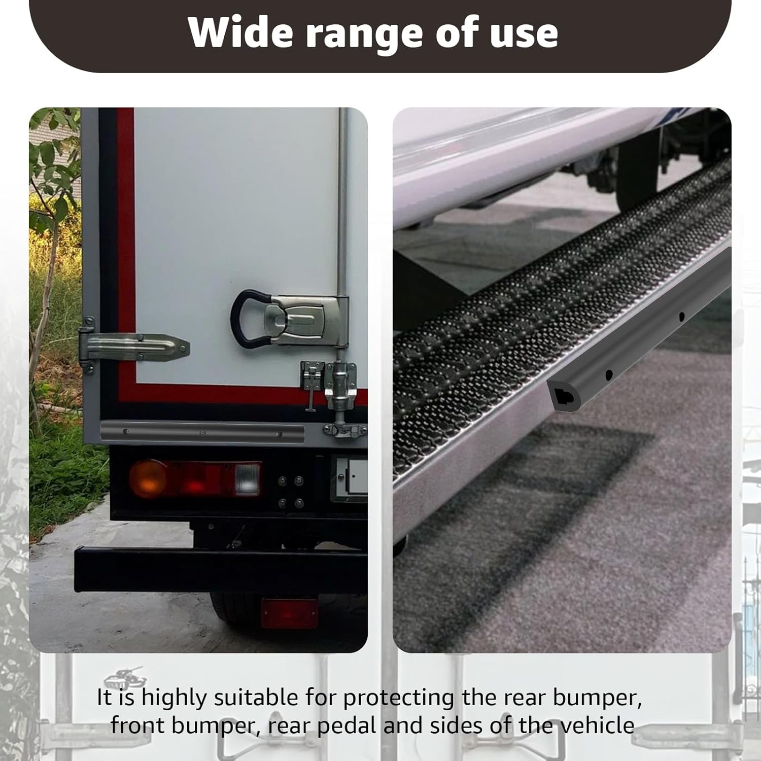 2090616-2 20-Inch Rubber Bumper Guard Protector Strips Loading Dock Protector Rear Fender Pad Bump Stop with Mounting Hardware Screws for Trucks Vans & Trailers 2-Pack