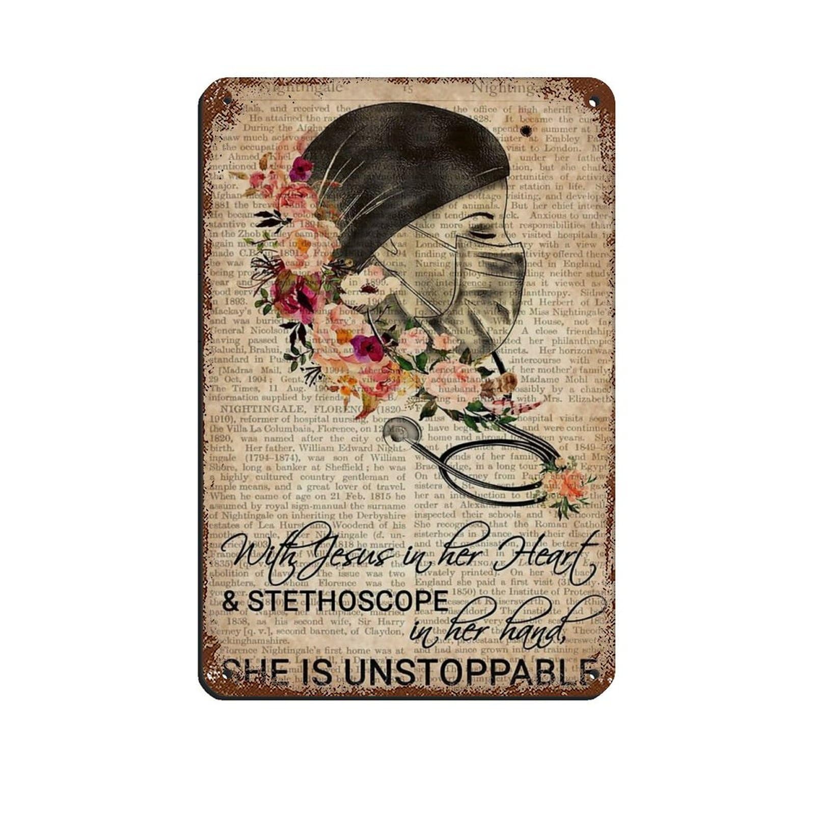 Nurse Vintage Poster Girls Poster Retro Poster Metal Tin Sign Chic Art Retro Iron Painting Bar People Cave Cafe Family Garage Poster Wall Decoration 8x12inch(20x30cm)