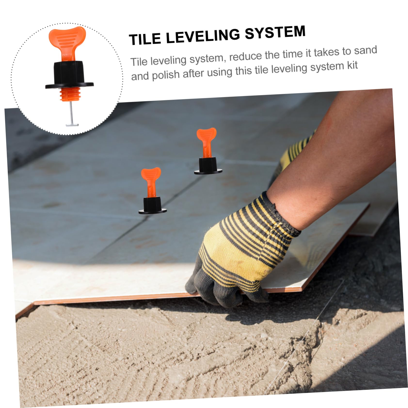 OSALADI Kit de Nivellement Carrelage Plastique Noir Réutilisable 100 Pièces pour Sols et Murs, Outil Facile à Fixer et Retirer pour Pose Précise